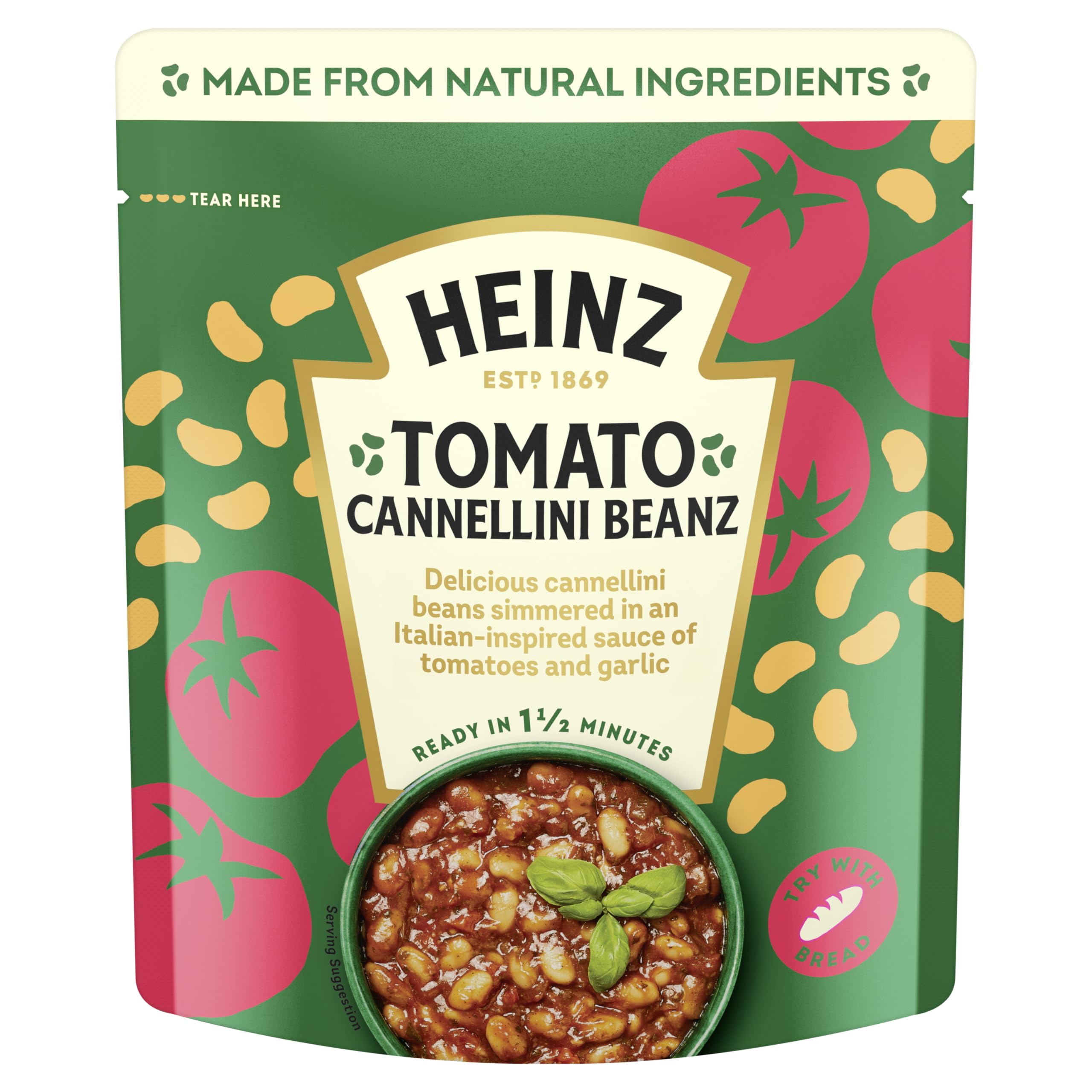 HEINZ Tomato Cannellini Beans with Onion and Garlic - Ready in 1.5 Mins | Source of Protein