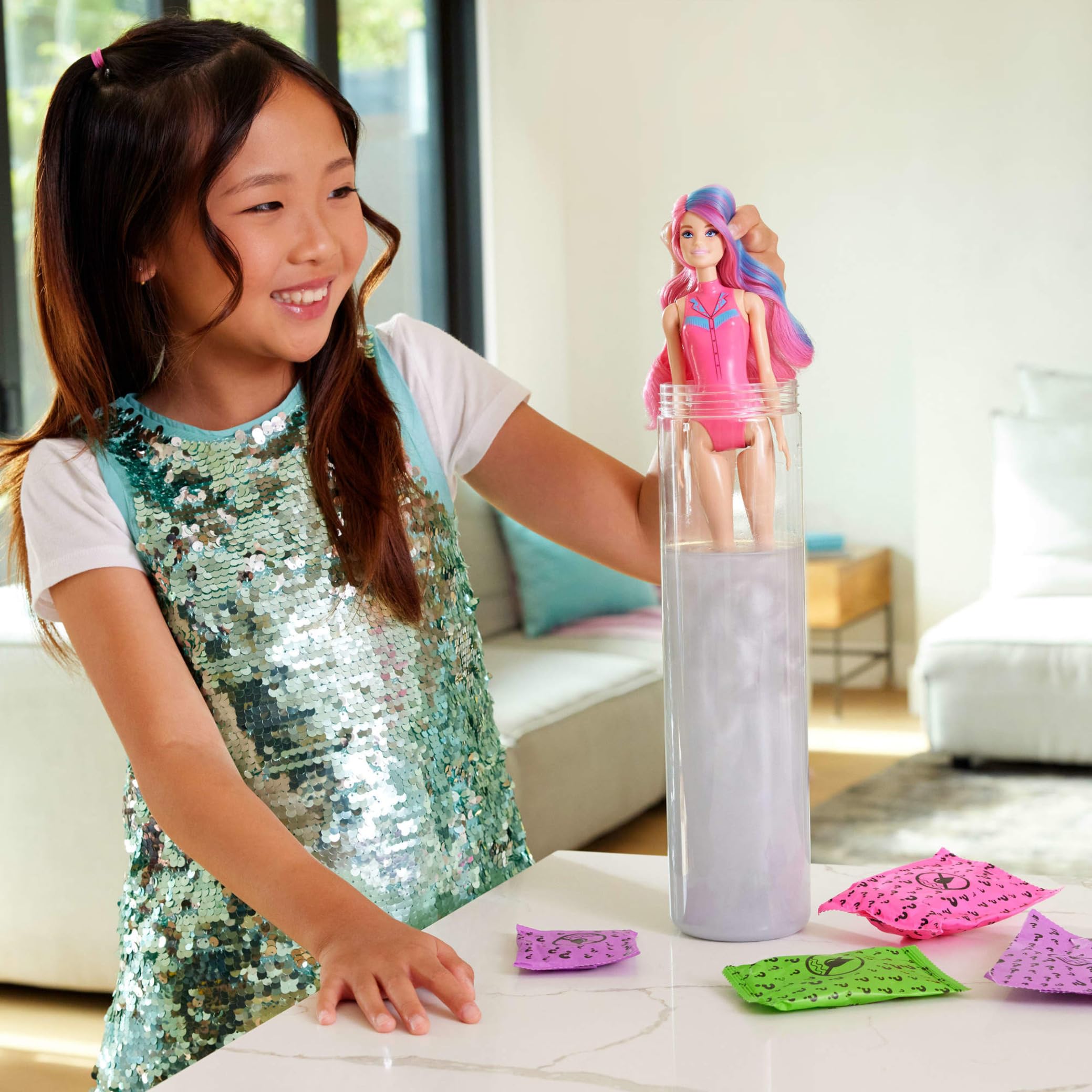 Barbie Color Reveal Doll - Disco Star Series Surprise Reveal with Color-Change Fun, Ages 3+