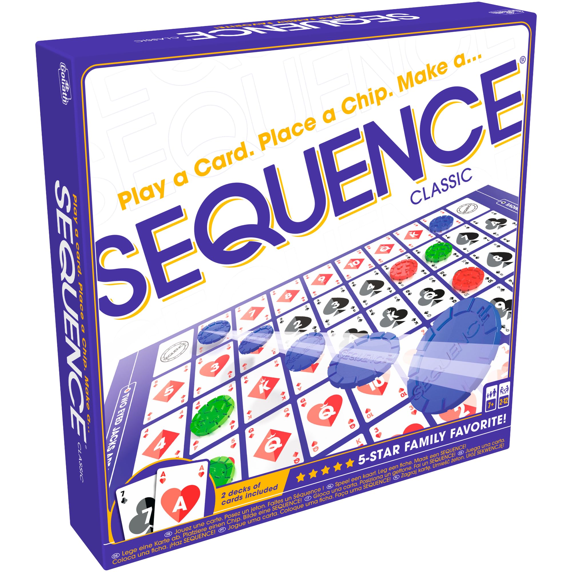 Jax Sequence Family Edition Strategy Board Game | 2-12 Players | Ages 7+ | English