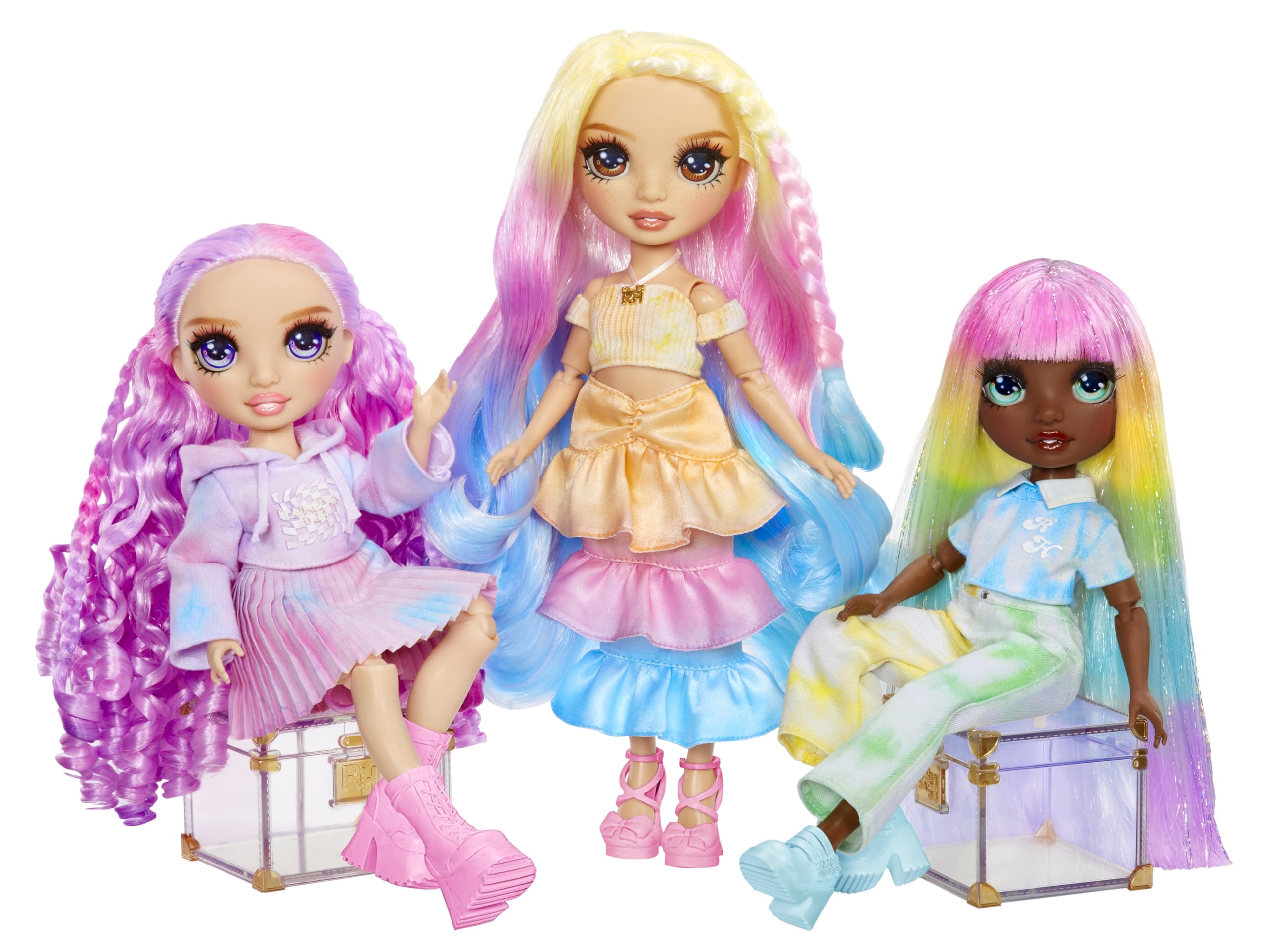 Rainbow High Watercolour & Create DIY Fashion Doll - Tie-Dye Kit with Washable Colours, Extra Outfits - Ages 4-8 5