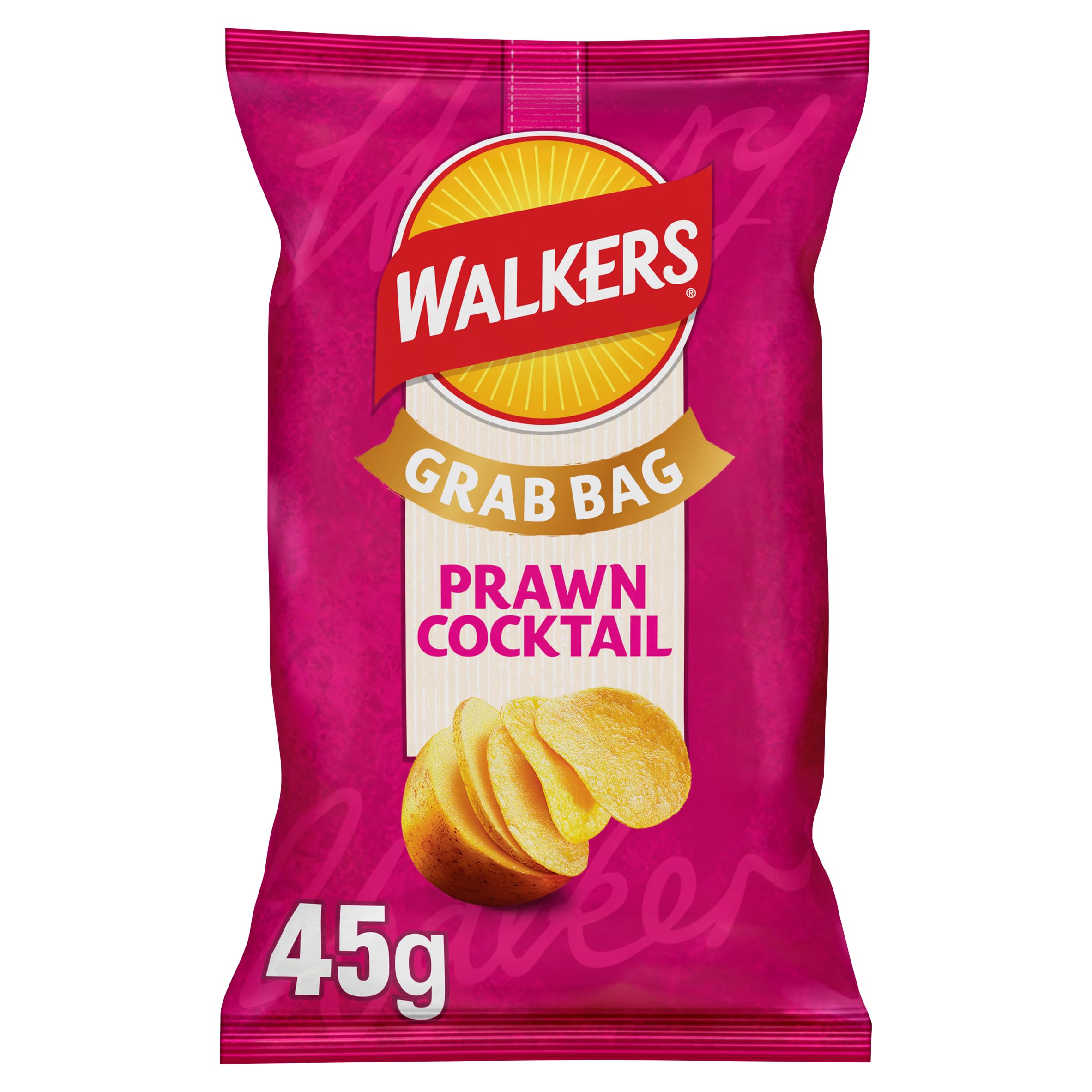 Walkers Prawn Cocktail Crisps Multipack - 100% Great British Potatoes | 32 x 45g Bags | 1440g