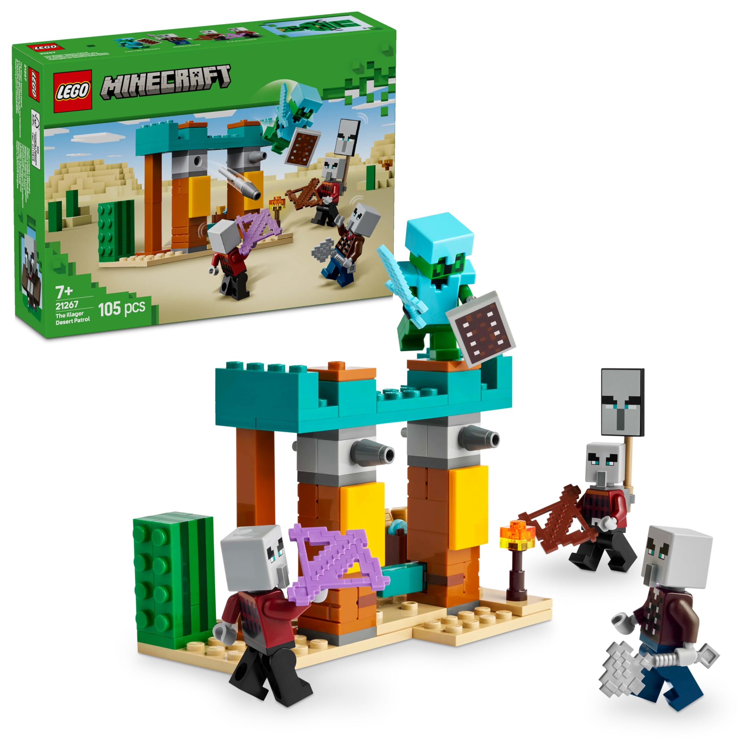 LEGO Minecraft The Illager Desert Patrol Set - Building Toy with Action Figures 1