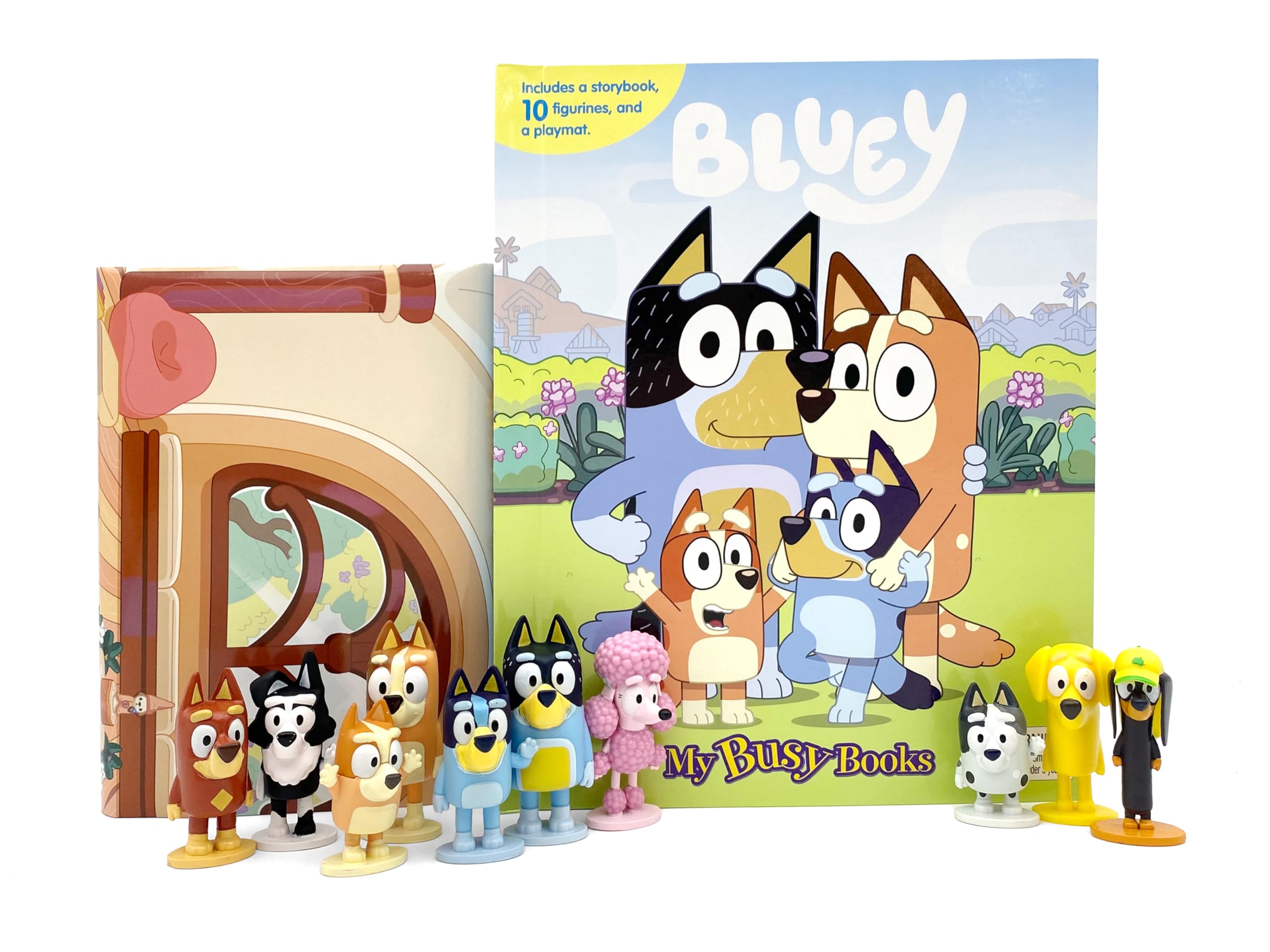 Phidal BBC Bluey My Busy Books Activity Book | 1 Storybook, 10 Figurines, 1 Playmat | Ages 2-4