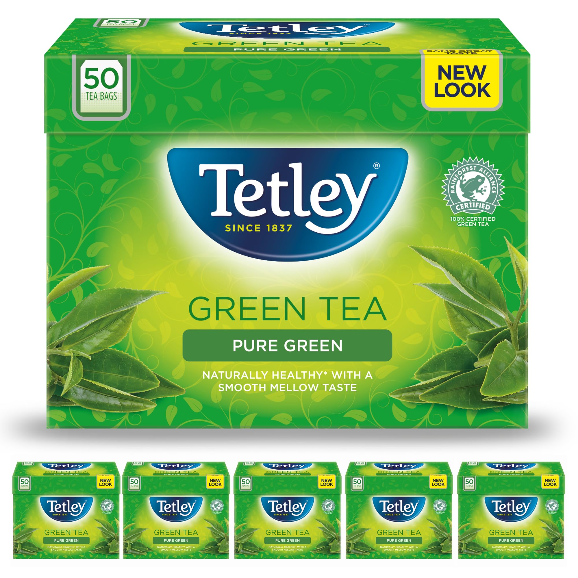 Tetley Pure Green Tea 50 Tea Bags - 600g Pack of 1 1