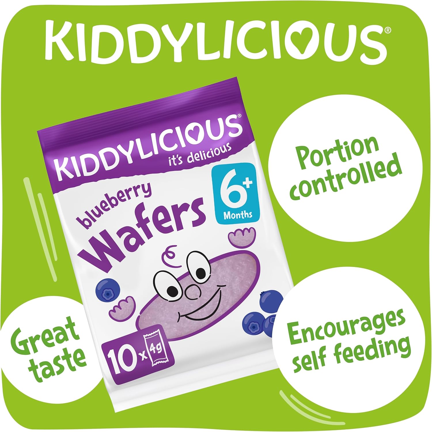 Kiddylicious - Blueberry Rice Wafers Gluten & Dairy Free Baby Snack 5