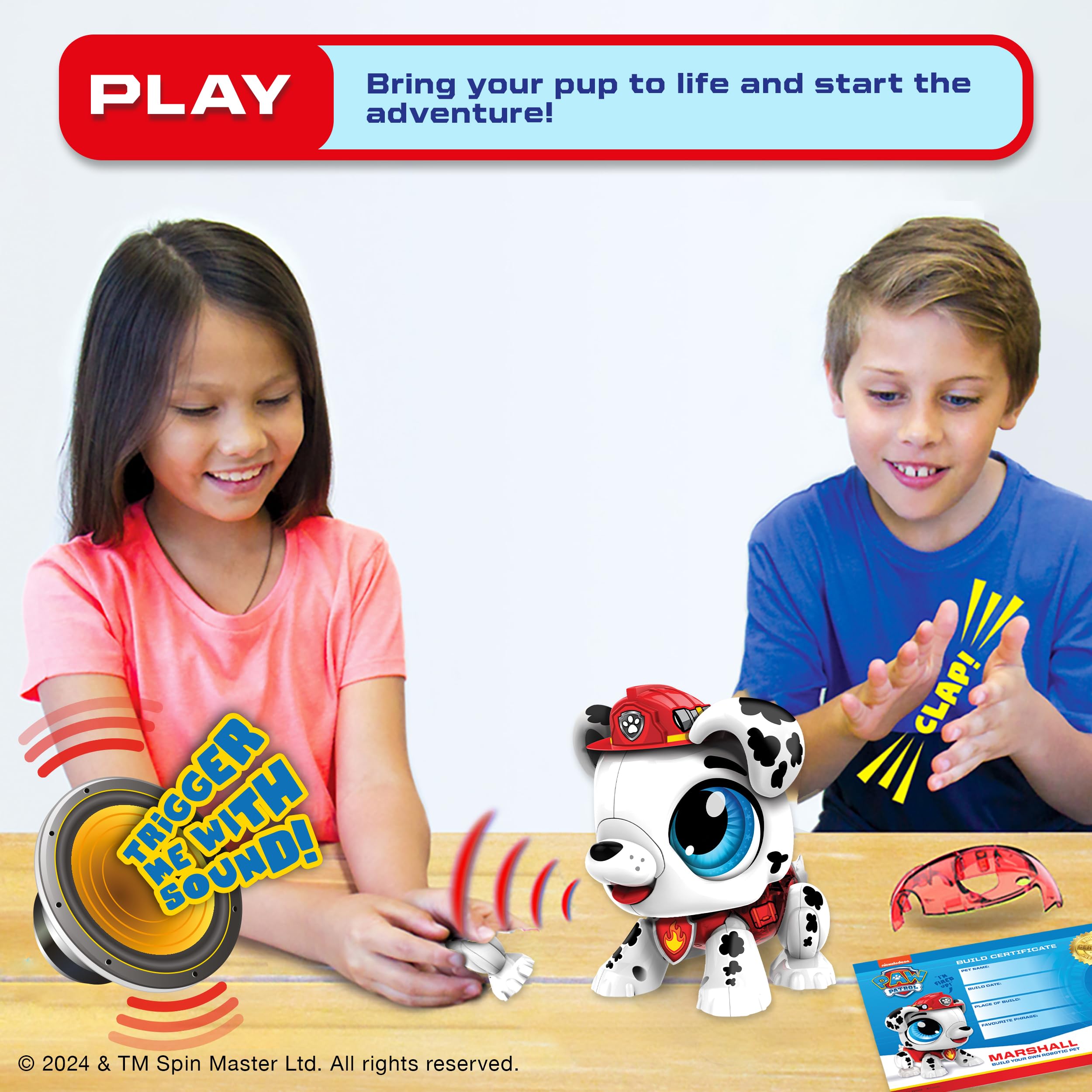 Build-a-Bot: Paw Patrol - Marshall | Interactive Robot Building Kit for Kids 3+