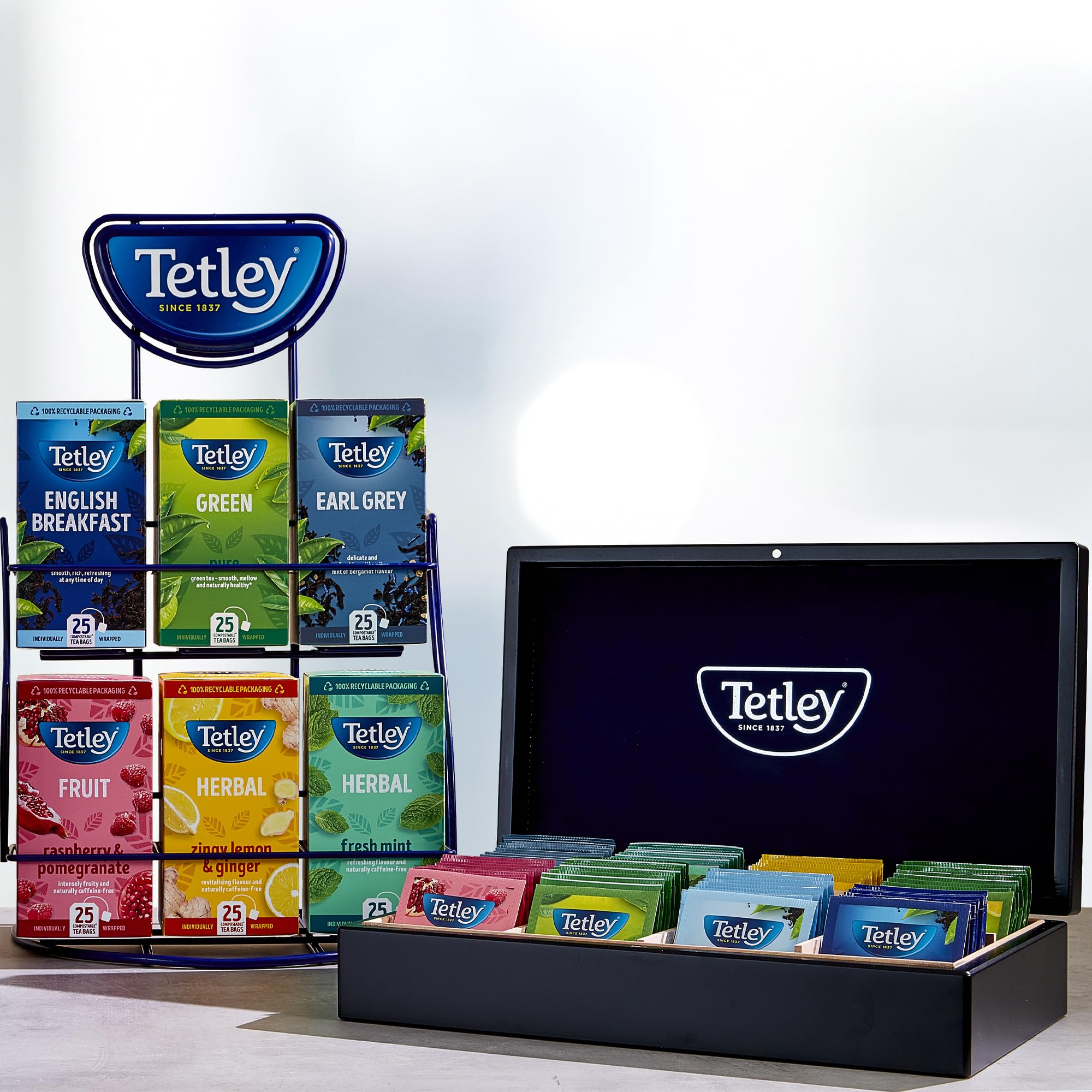 Tetley Raspberry & Pomegranate Herbal Tea Bags - Naturally Caffeine-Free | 25 Count | 300g 7