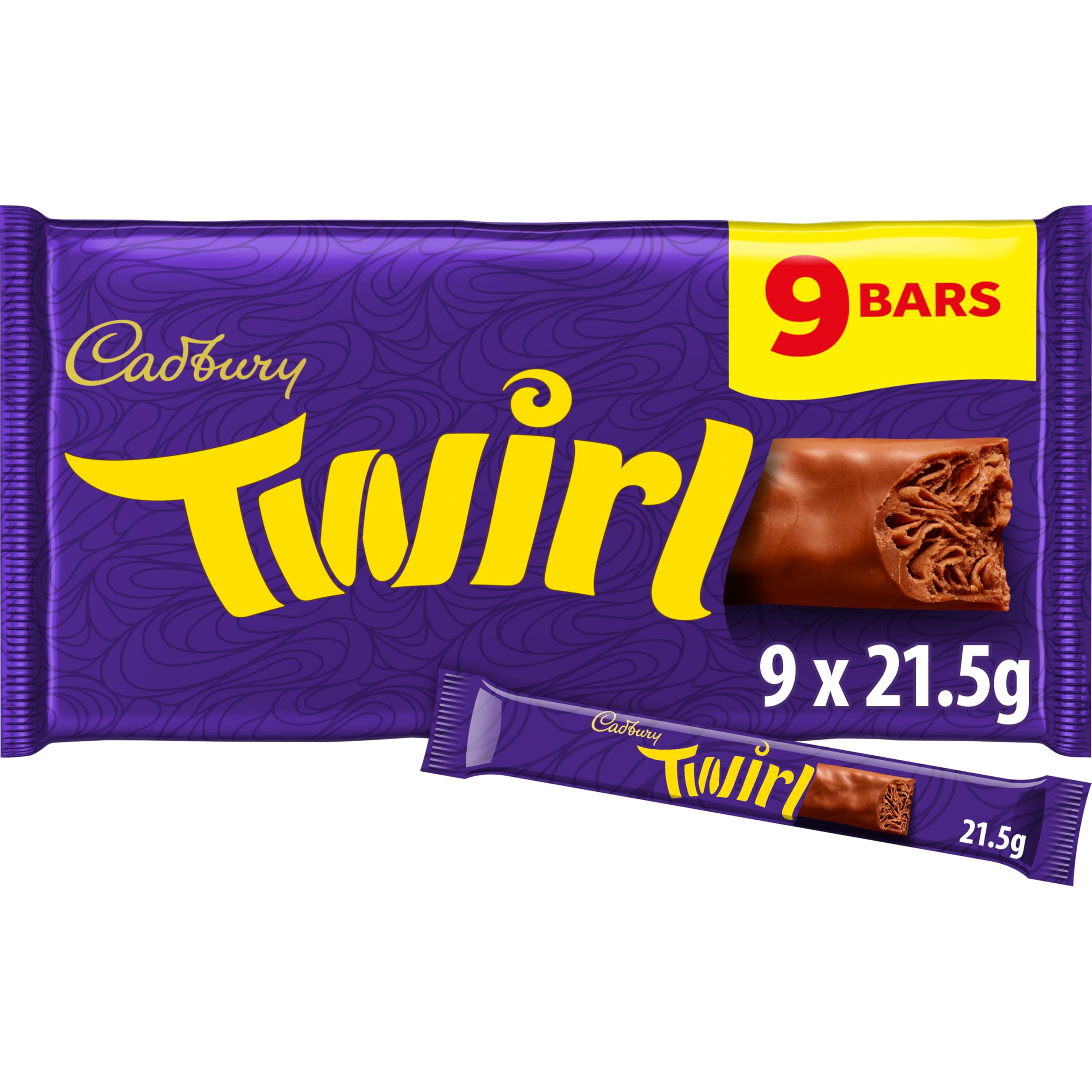 Cadbury Twirl Milk Chocolate Bar - Multipack of 9, Creamy Dairy Milk Chocolate 1