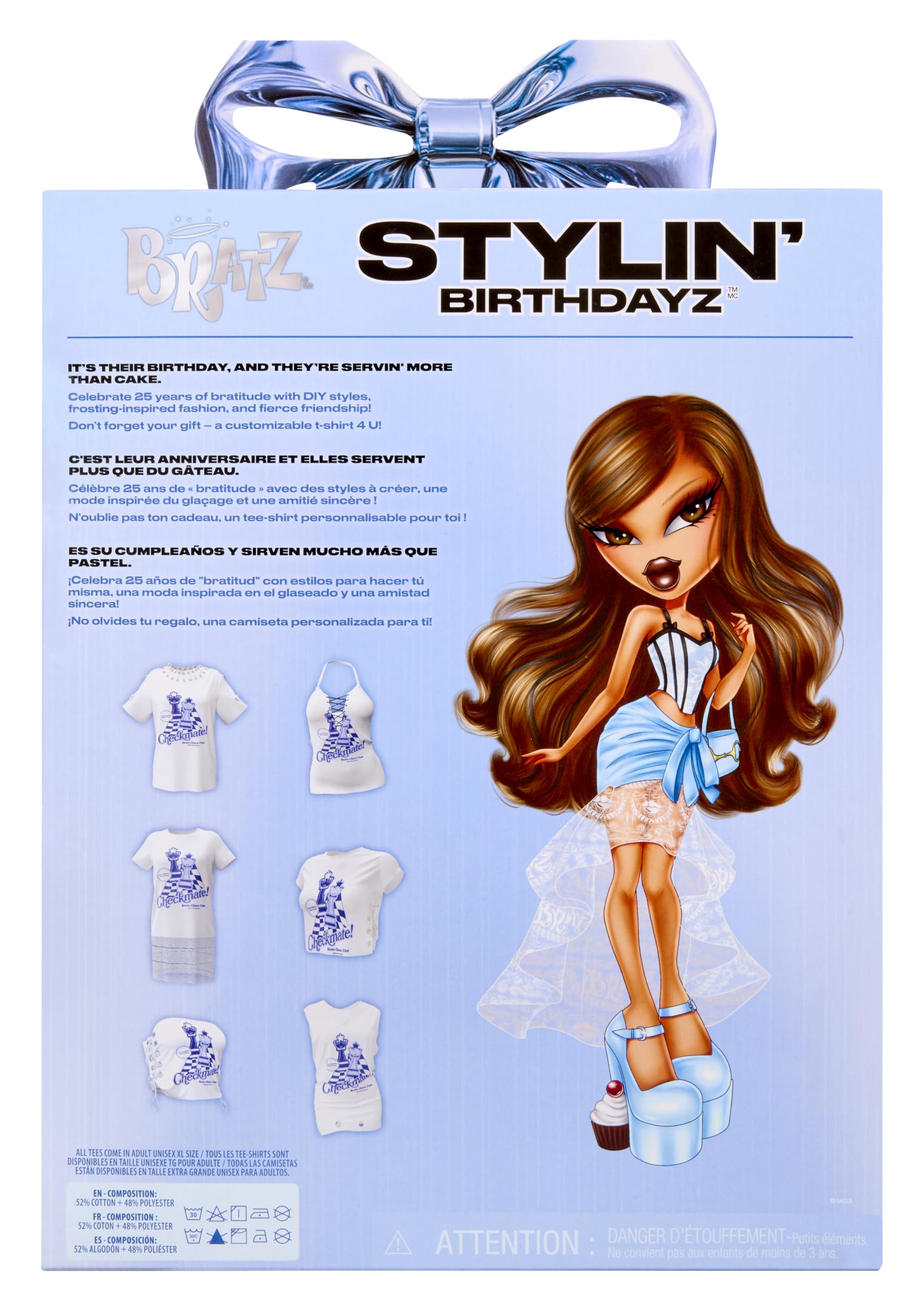 Bratz Stylin’ Birthdayz Yasmin Doll - Includes Adult Unisex XL T-Shirt | Ages 6+ 6