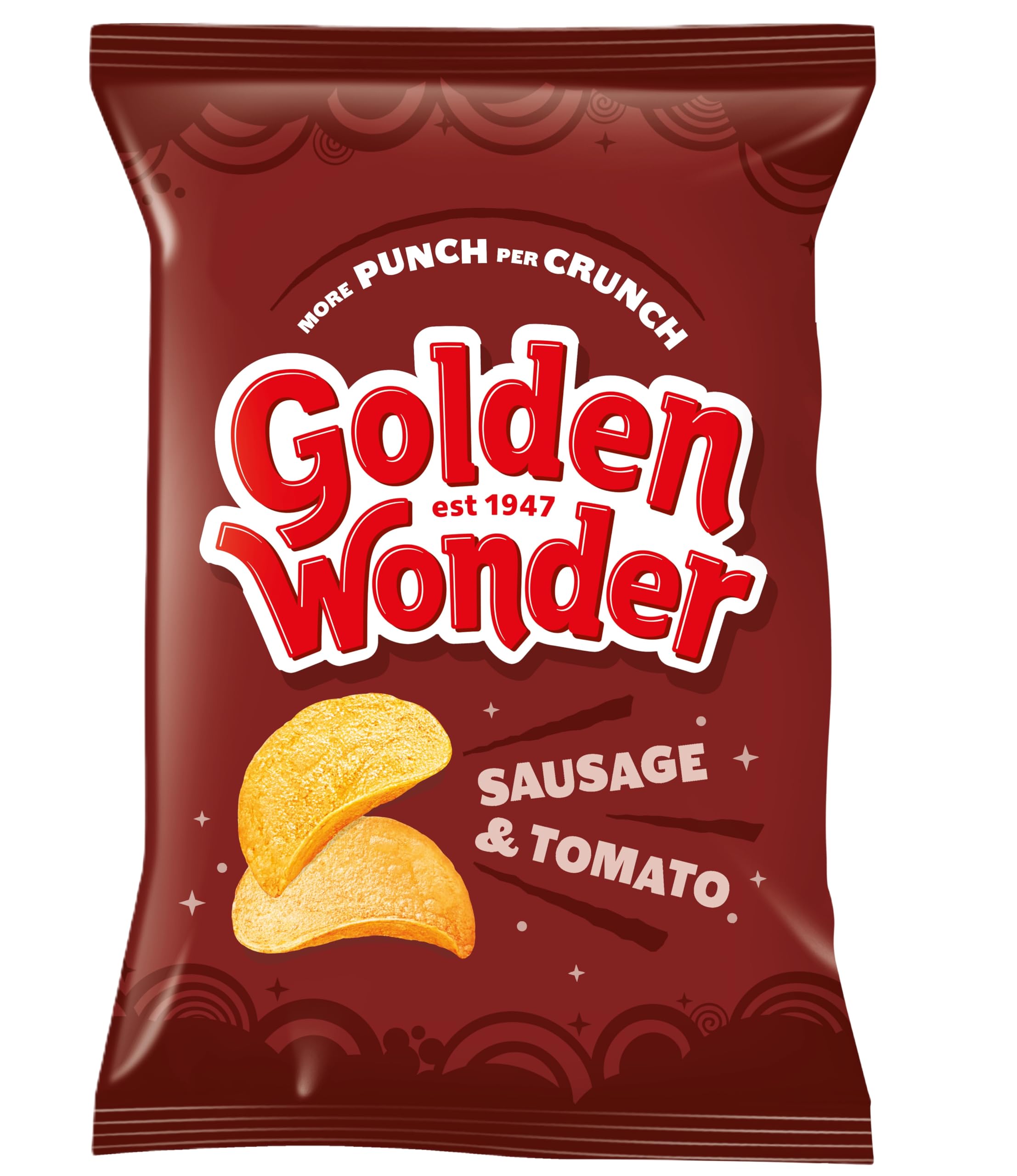 Golden Wonder Sausage and Tomato Crisps, 32 x 32.5g Multipack 1