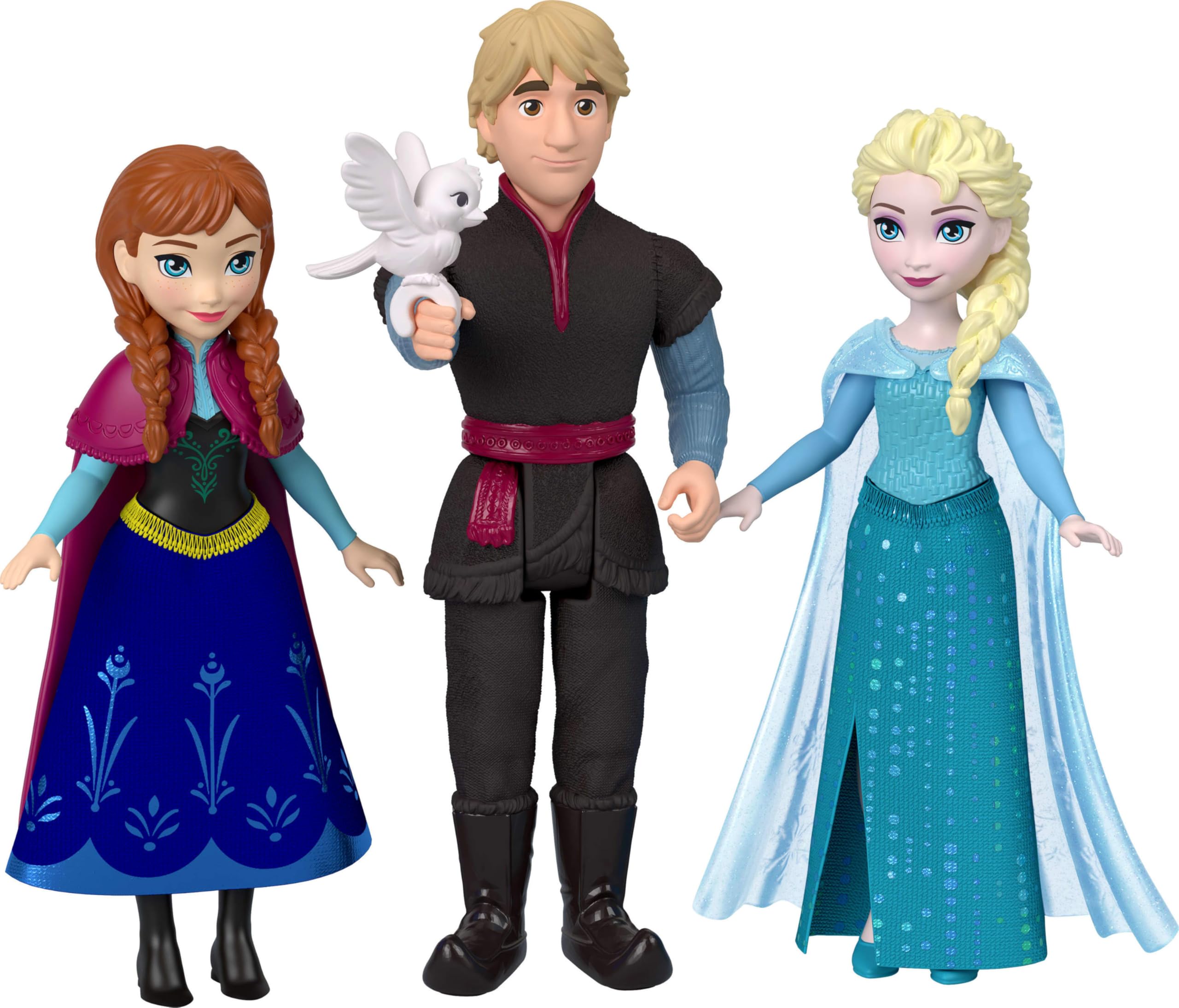 Mattel Disney Frozen Small Dolls Set - Anna, Elsa, Kristoff & Olaf | 3.5-inch Scale | Ages 3+