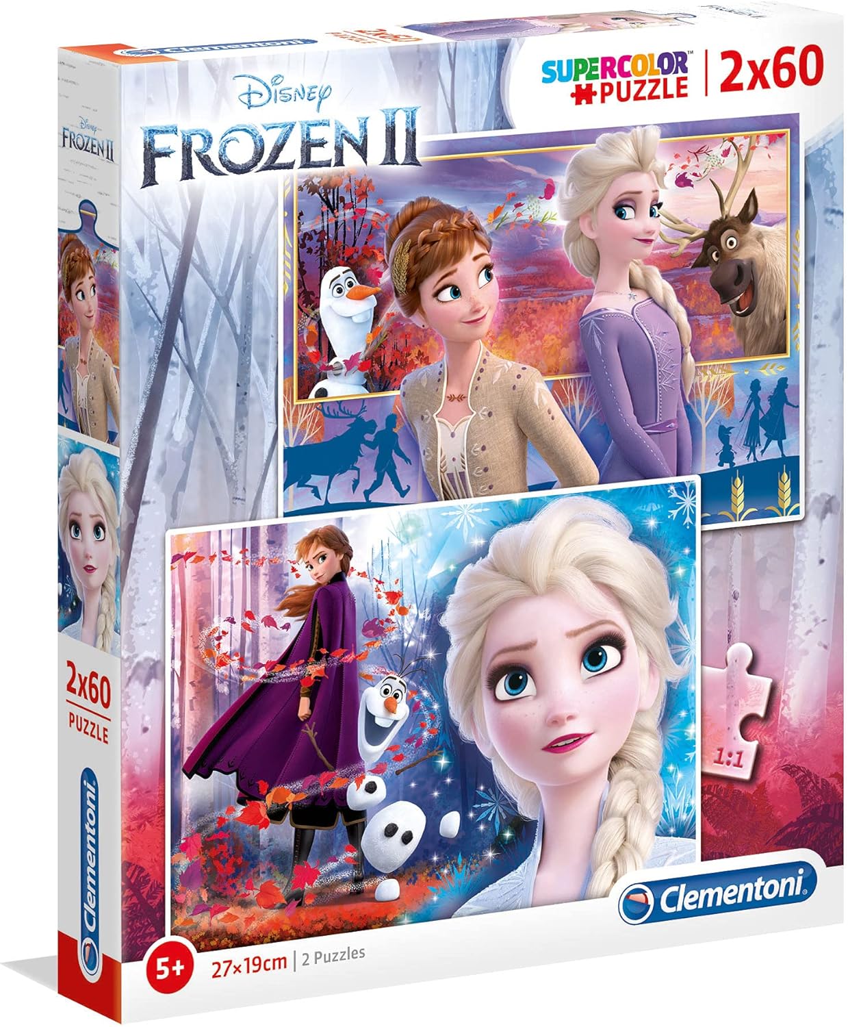 Clementoni Frozen 2 Supercolor 2 x 60-Piece Puzzle - Educational Jigsaw for Kids Ages 5+ 1