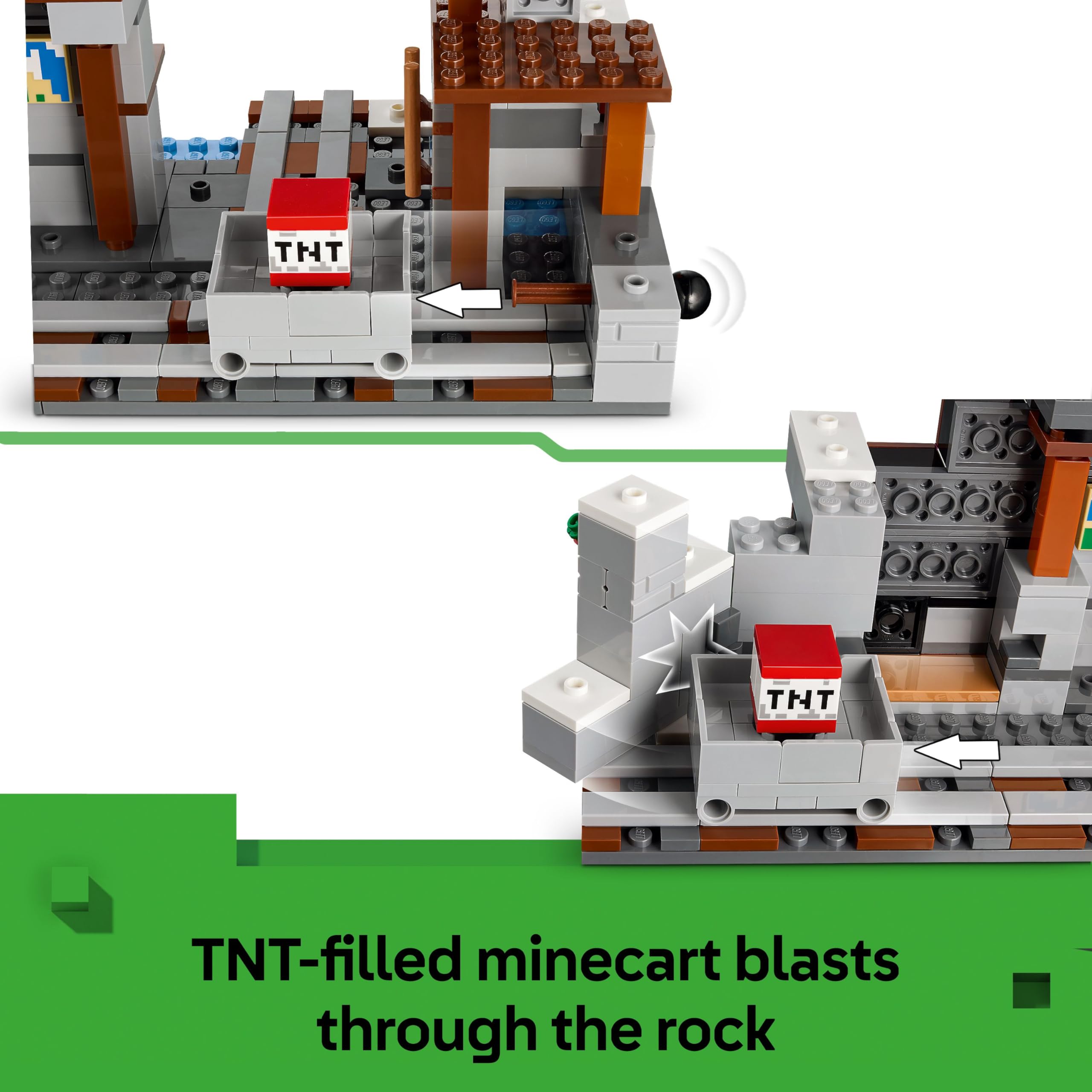 LEGO Minecraft The Pickaxe Mine - Building Set with Alex, Miner, Spider Jockey Figures 5