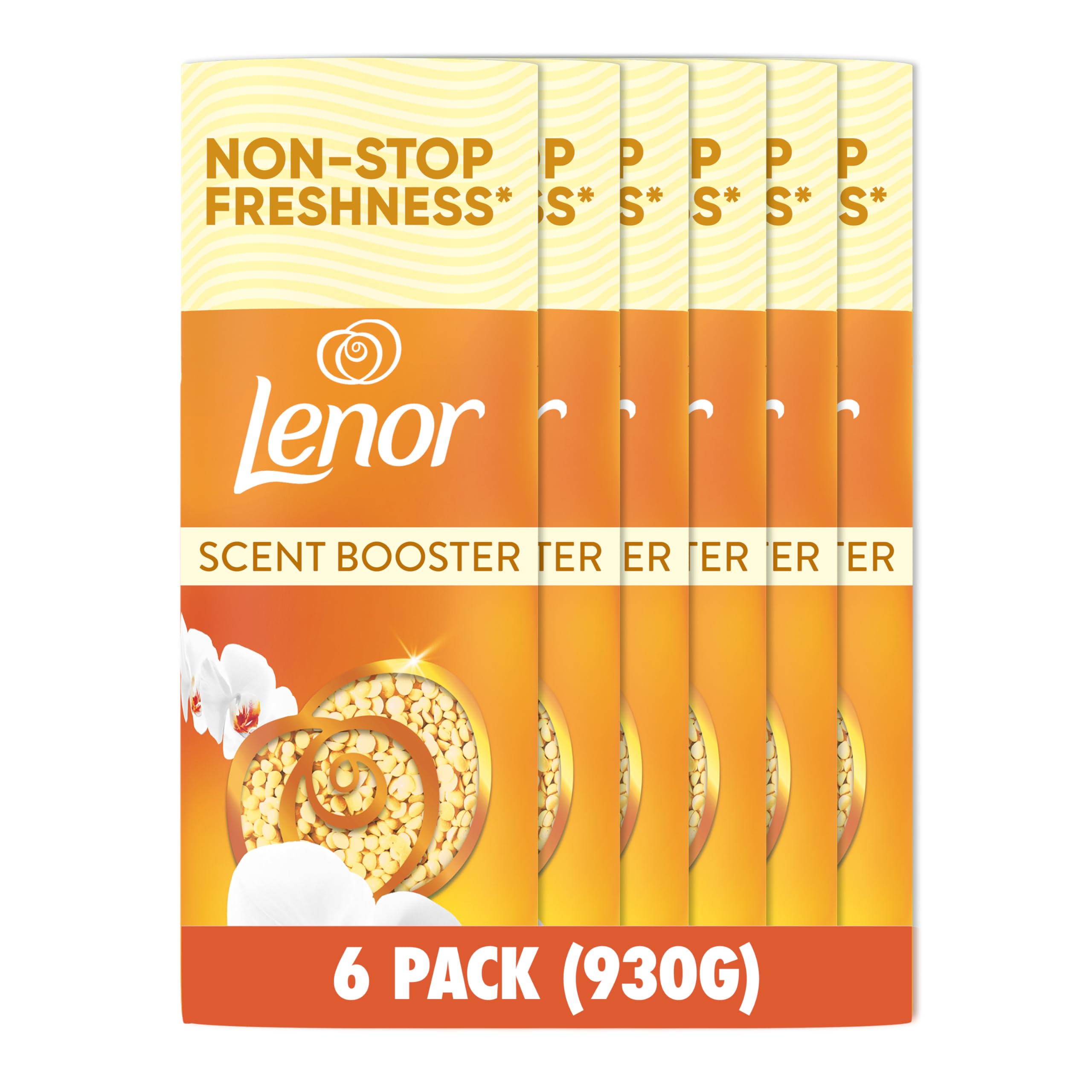 Lenor Gold Orchid In-Wash Scent Booster, 6 x 155g – Non-Stop Freshness Up to 12 Weeks 1