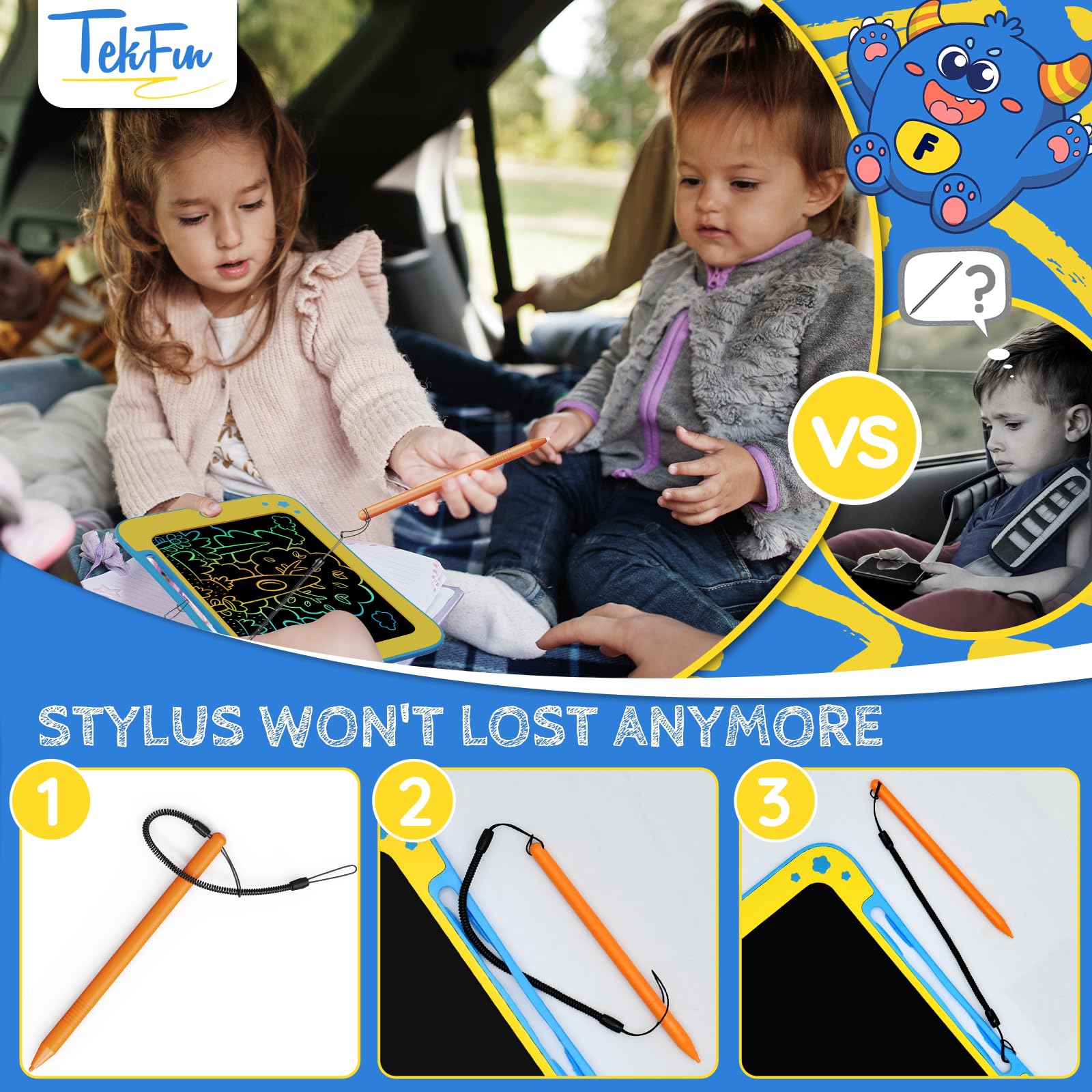 TEKFUN LCD Writing Tablet for Kids - 8.5 Inch Doodle & Draw Board for 3-8 Year Olds 14