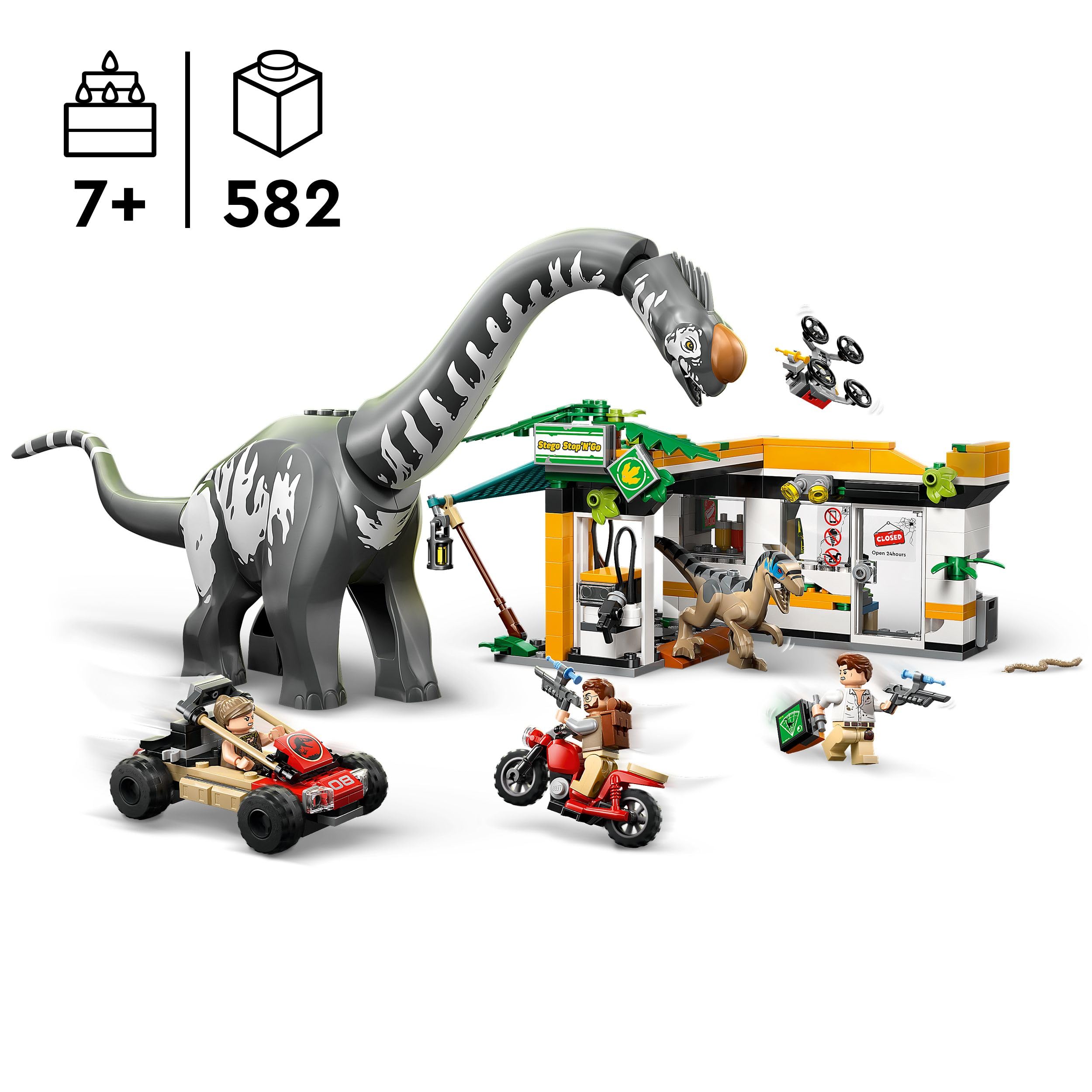LEGO Jurassic World Raptor & Titanosaurus Tracking Mission Building Set | Ages 7+