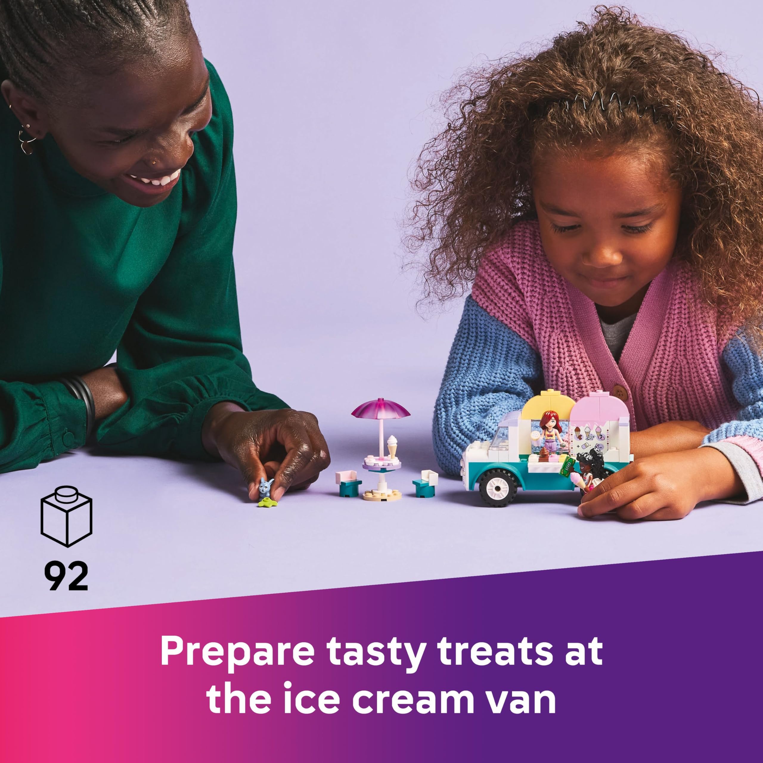 LEGO Friends Heartlake City Ice Cream Van Toy - Pretend Play Building Set for Ages 4+ 8