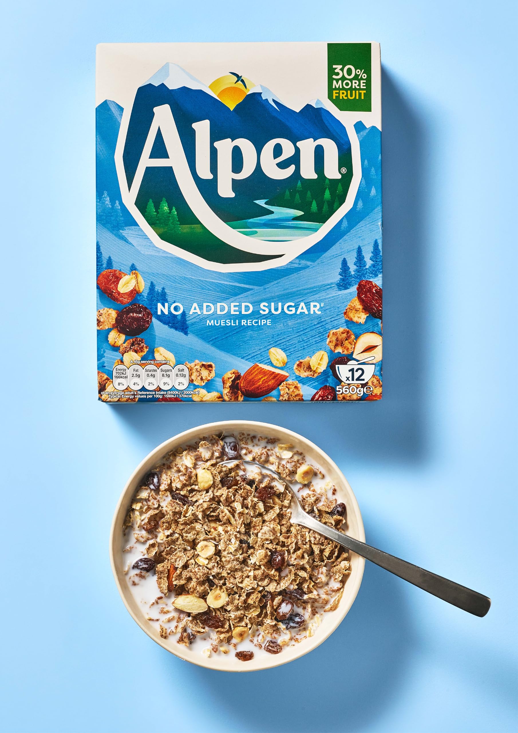 Alpen No Added Sugar Muesli - High in Fibre, 100% Natural Ingredients | 1.35 kg Pack 3