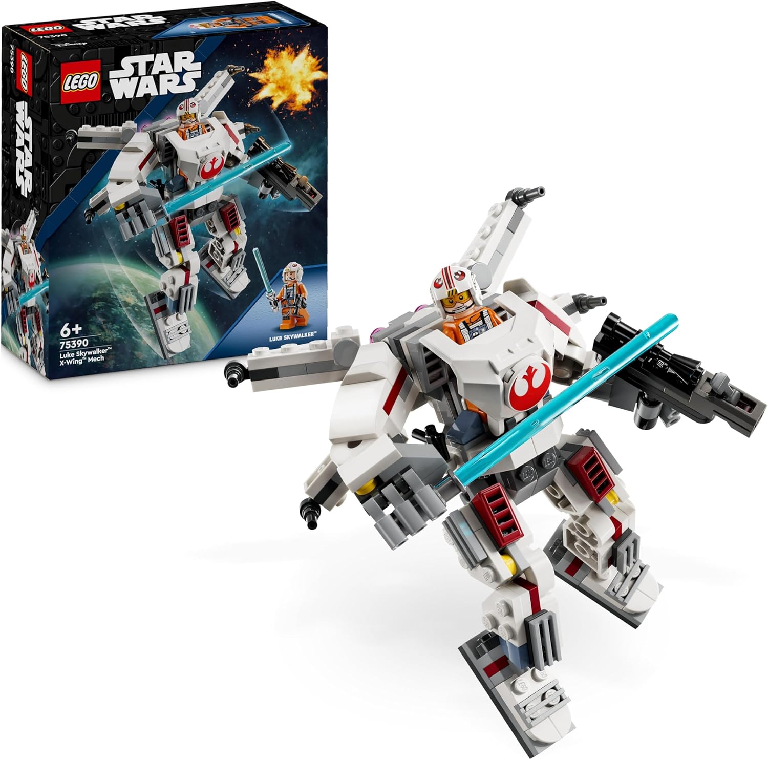 LEGO Star Wars Luke Skywalker X-Wing Mech Building Set - Posable Action Figure with Lightsaber for Kids 6+ 1