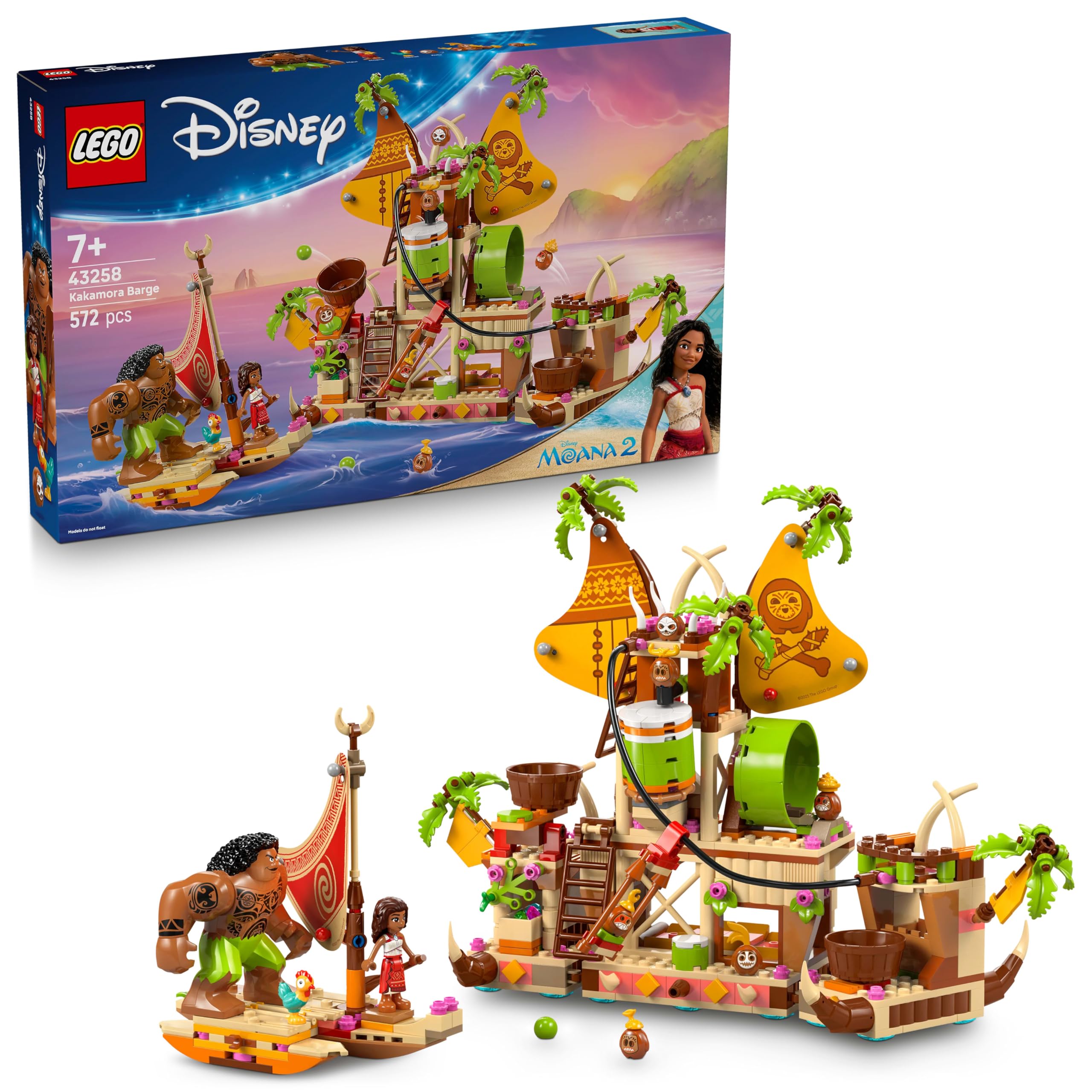 LEGO Disney Moana 2 Kakamora Barge Building Set - 572-Piece Boat Playset with Characters 1
