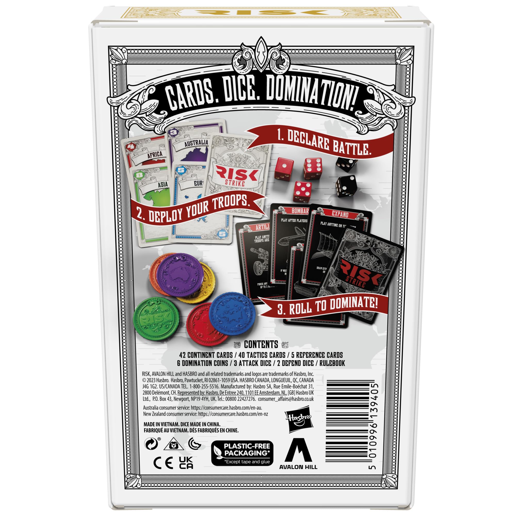 Hasbro Risk Strike Cards and Dice Game, Strategy Card Game for 2-5 Players, Ages 10 and Up