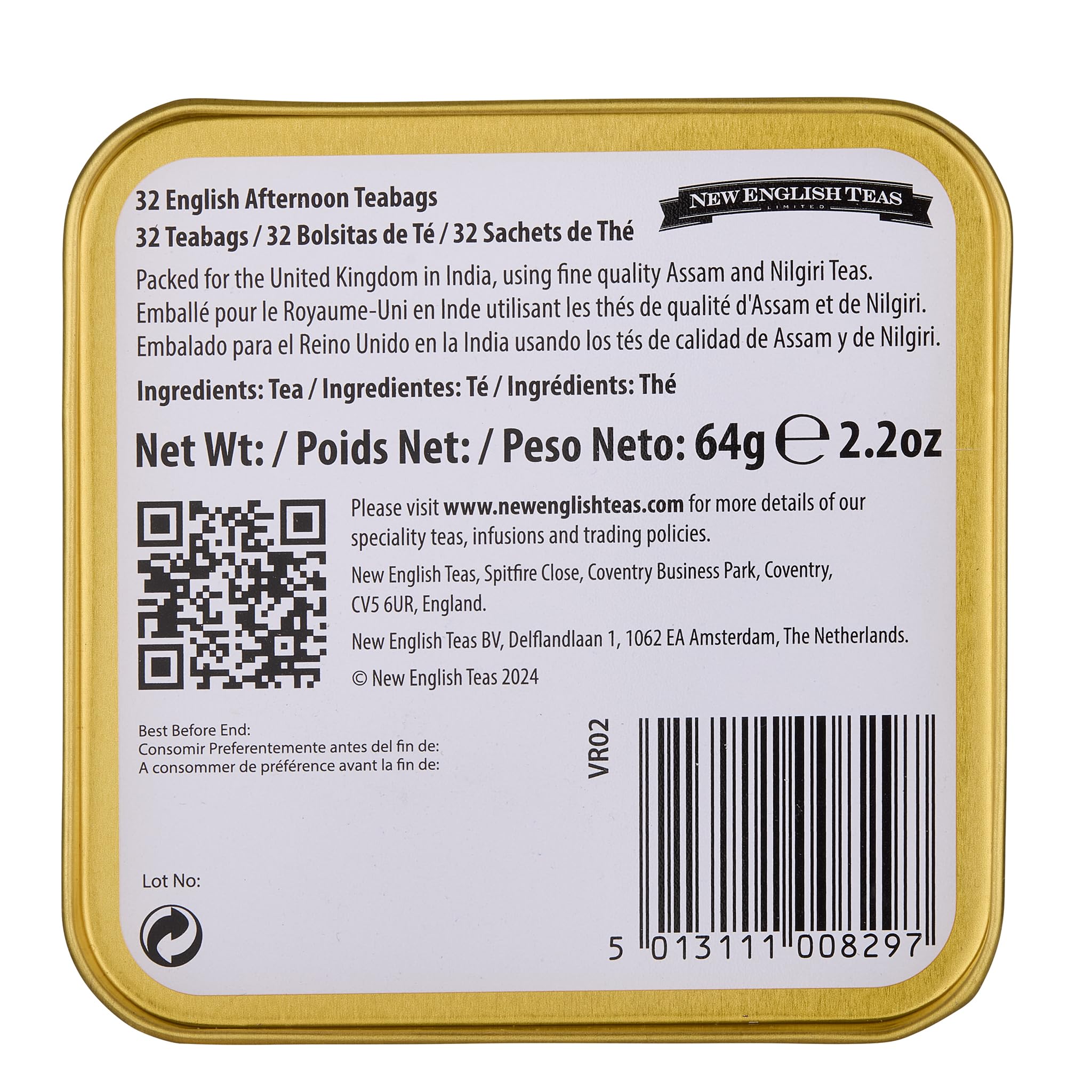 New English Teas Victorian Garden Tea Tin - English Afternoon 32-Bag Black Tea Collection 9