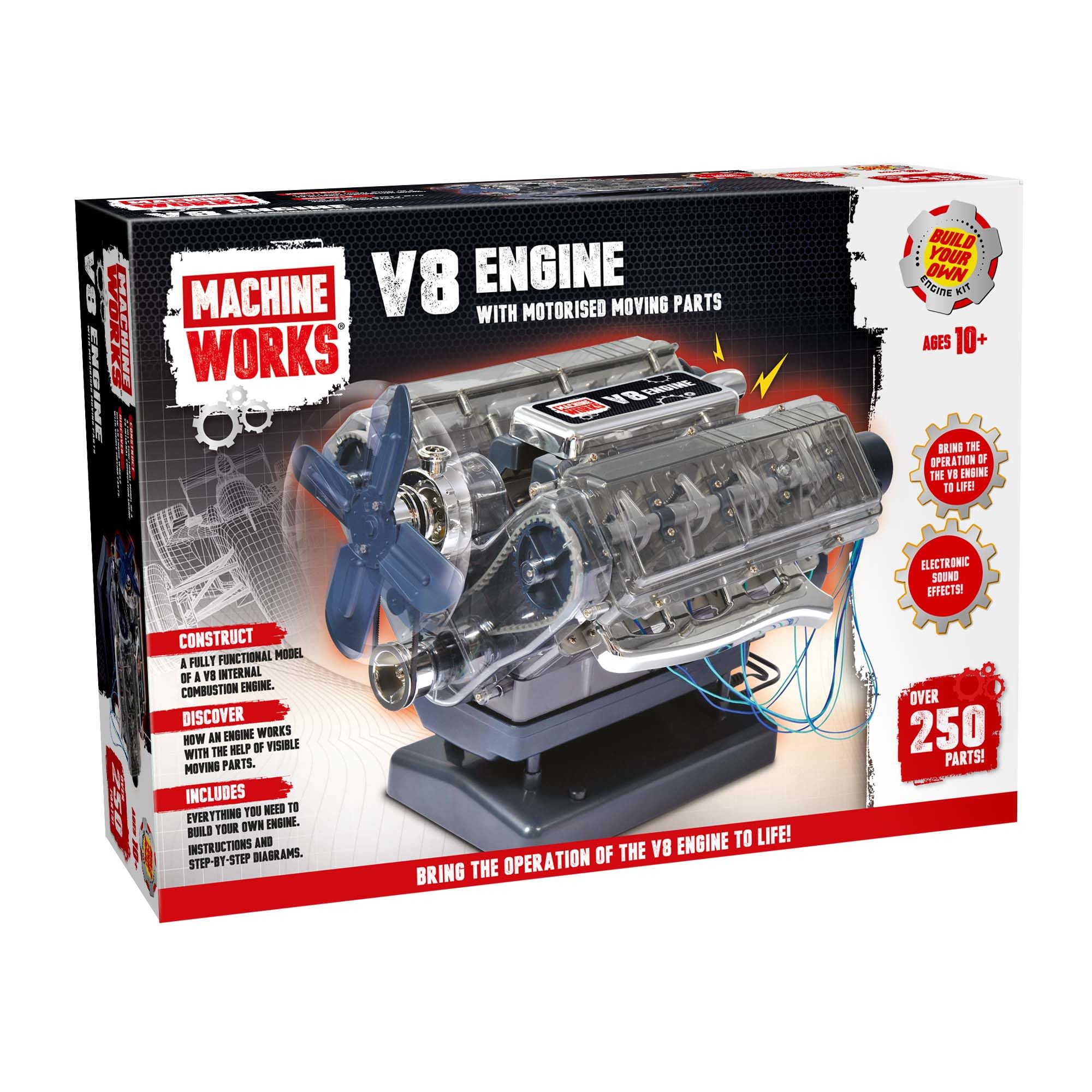 Machine Works V8 Engine Model Kit - 250+ Piece Educational Building Set with Augmented Reality, 8 Years+ 1