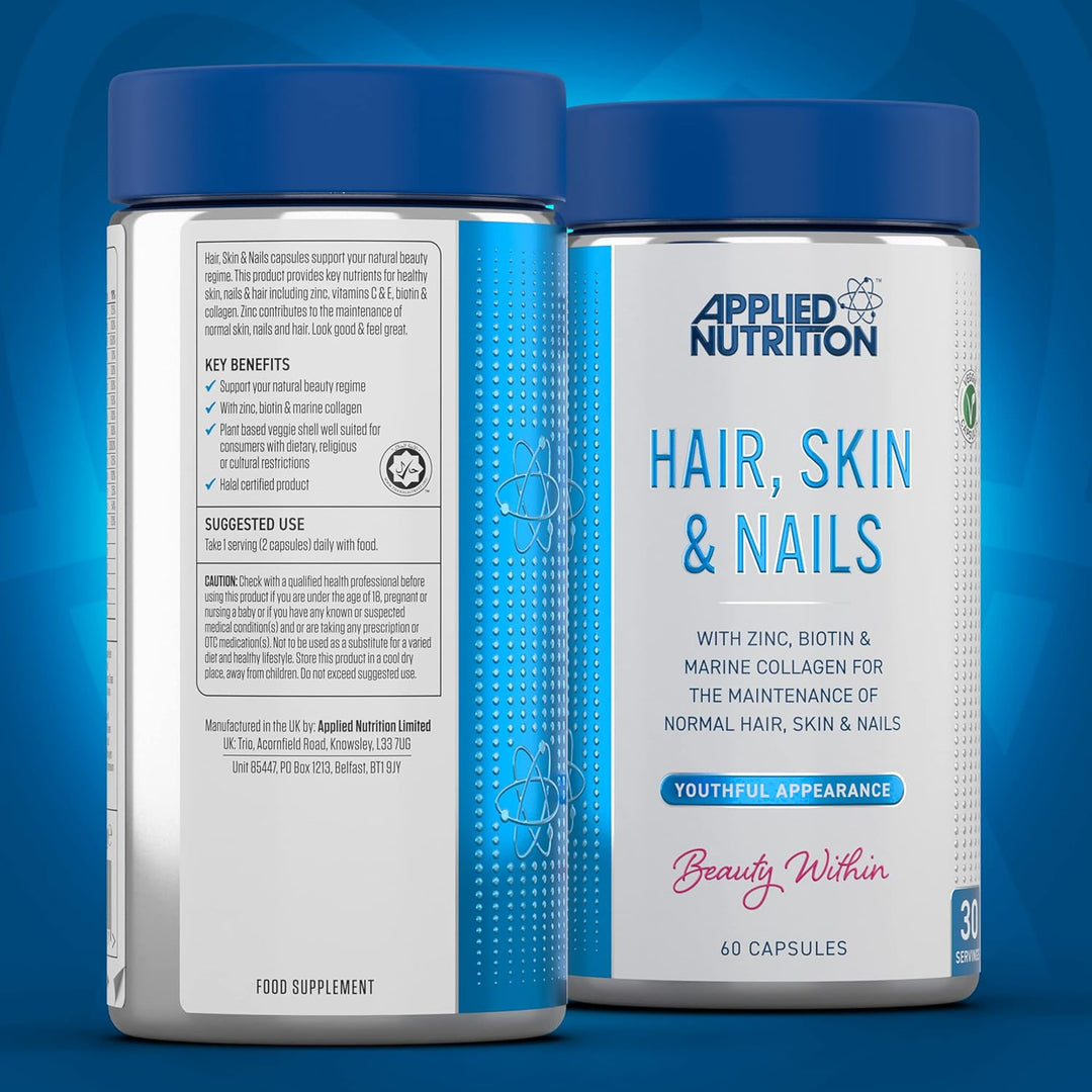 Applied Nutrition Hair, Skin, Nails - Biotin & Marine Collagen Supplement (60 Capsules)