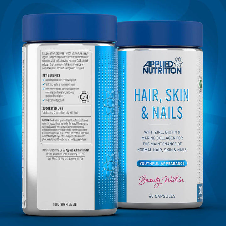 Applied Nutrition Hair, Skin, Nails - Biotin & Marine Collagen Supplement (60 Capsules)