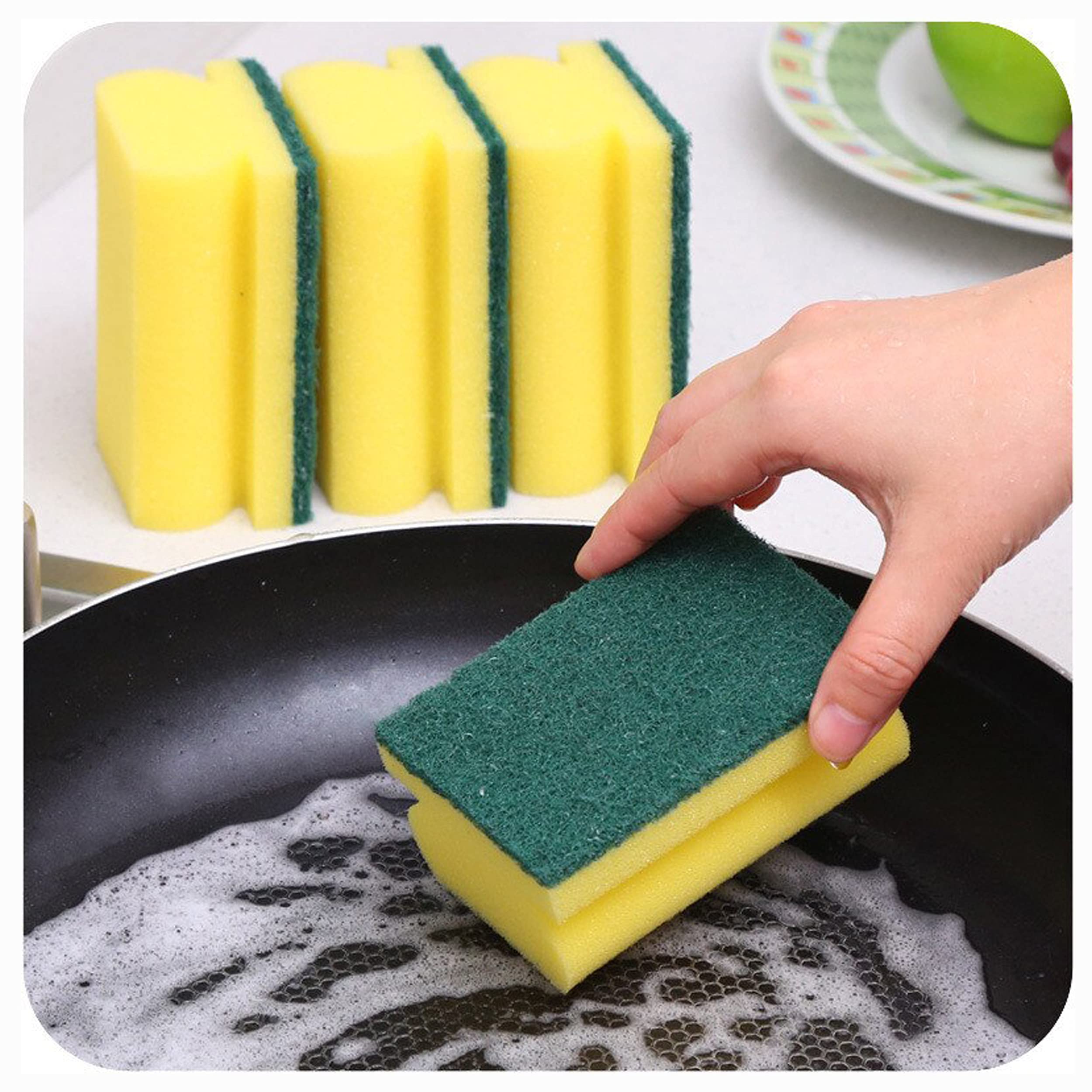 HomeSmith Heavy Duty Scrub Sponges - Dual-Sided Dishwashing & Cleaning | Pack of 20 1