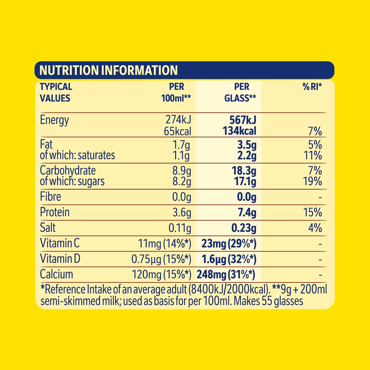 Nesquik Banana Milkshake Mix 500g - Gluten Free Powder with No Artificial Colours or Flavourings 5
