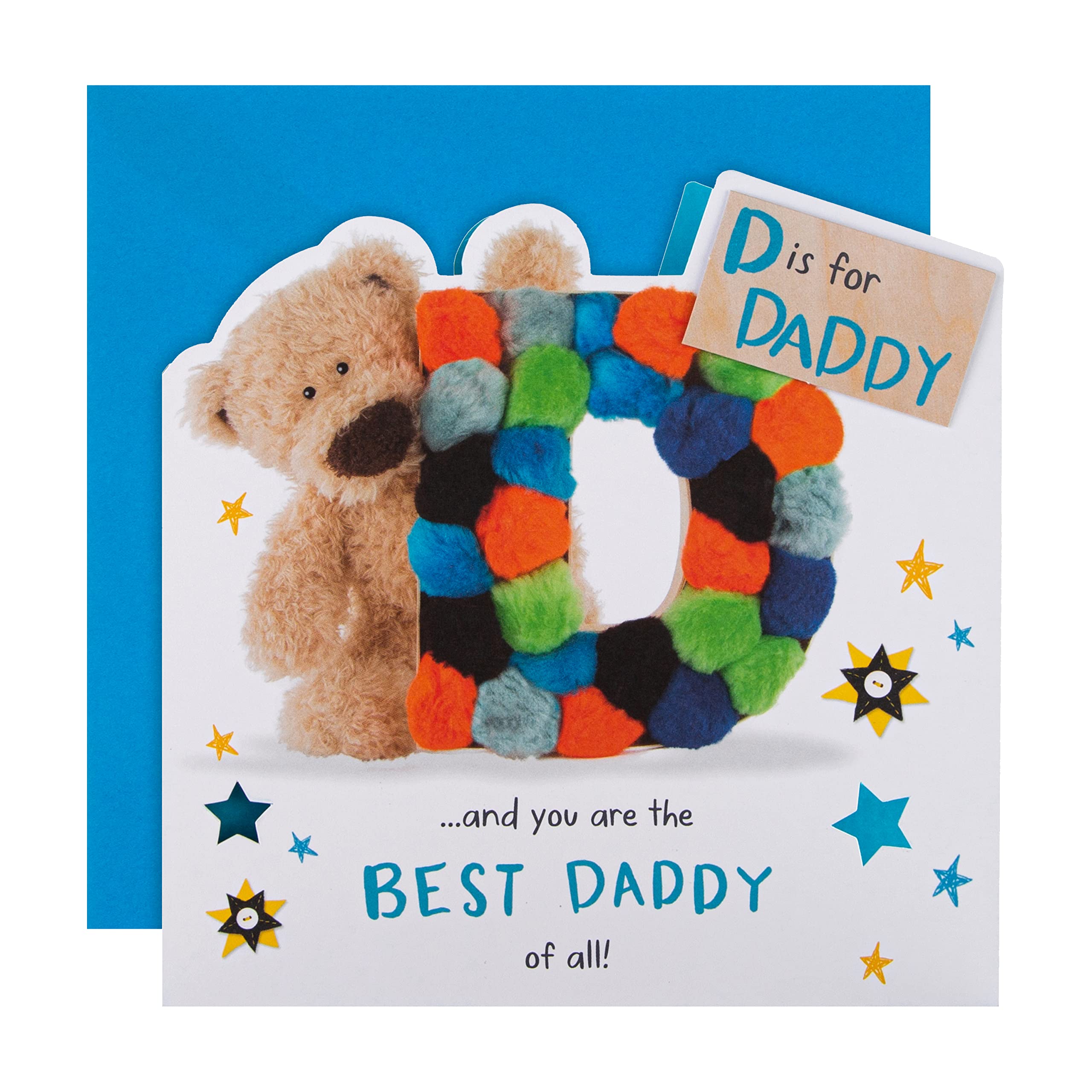 Hallmark Daddy Birthday Card - Cute Die Cut 'Wellibobs' Design | 16cm Square