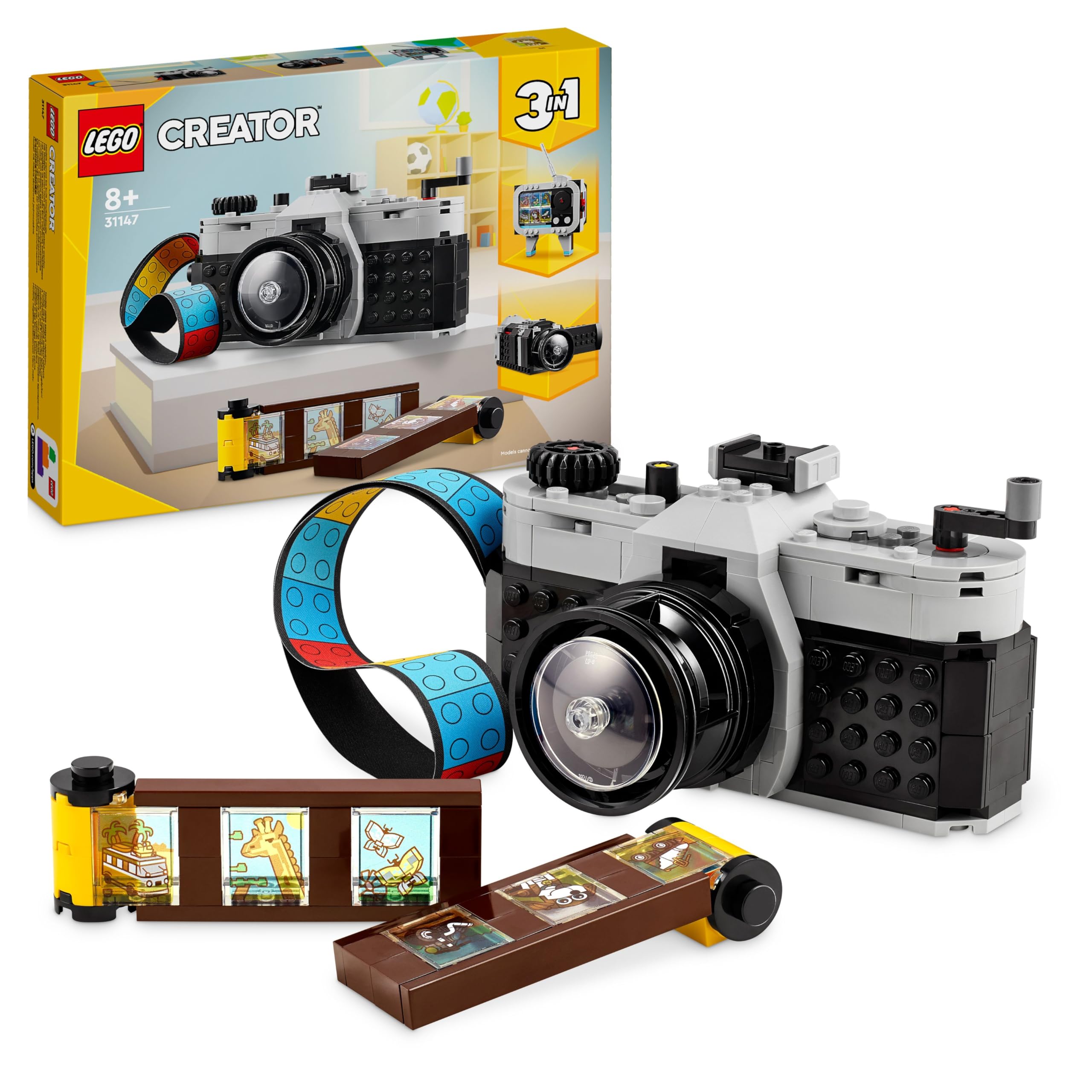 LEGO Creator 3in1 Retro Camera Building Set - Ages 8+ | 3 Models in 1 | Creative Play