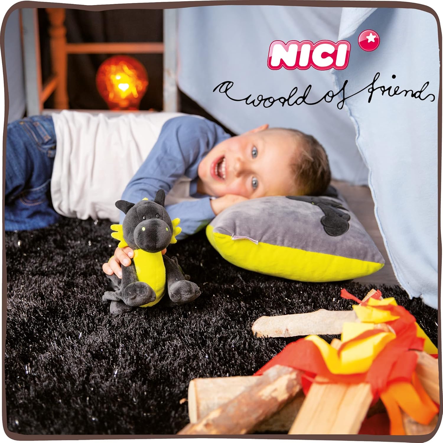 Nici Red Dragon Eldor 30 cm Standing Plush Stuffed Animal - Soft Cuddly Toy 5