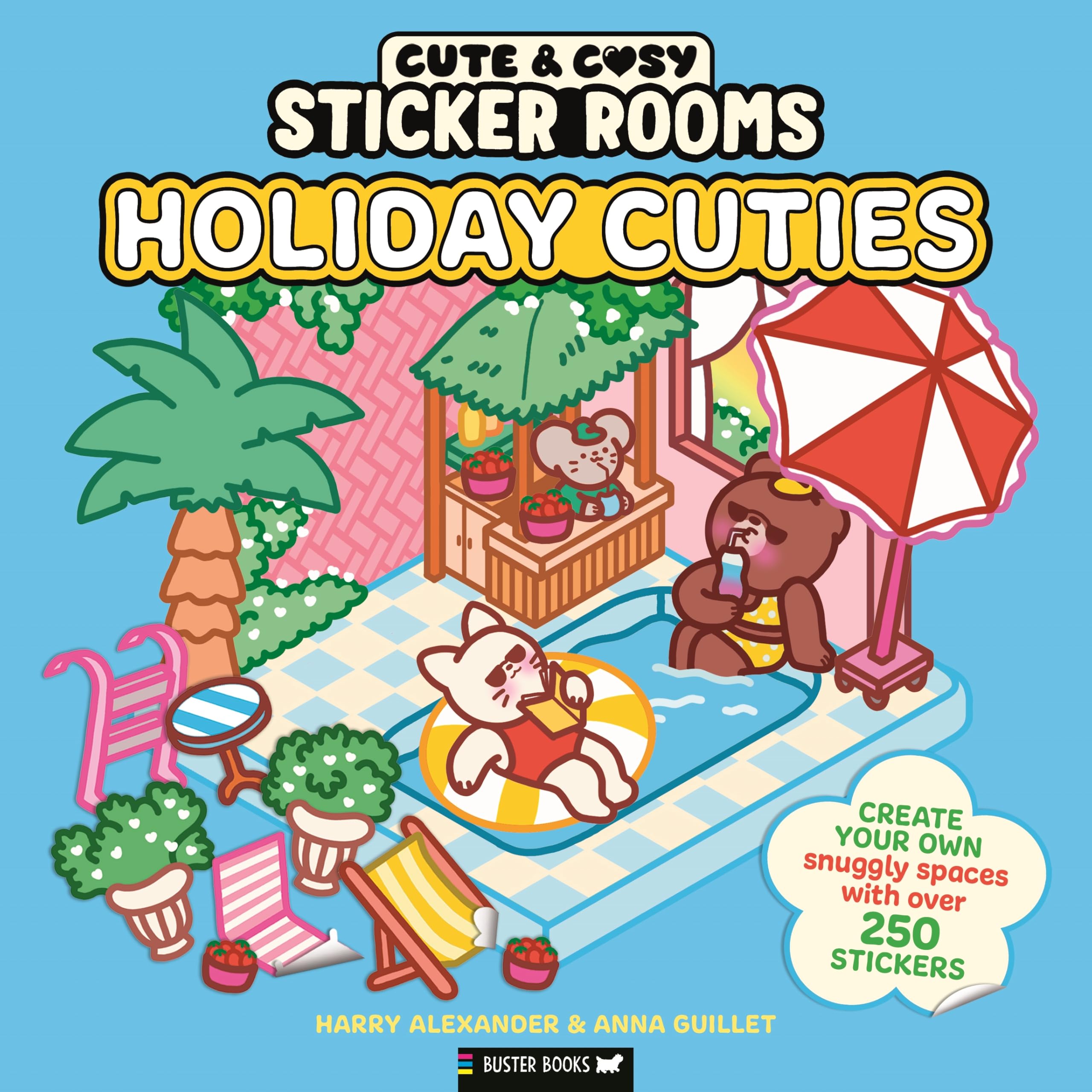 Buster Books Sticker Rooms: Holiday Cuties (Cute & Cosy) | Paperback Activity Book