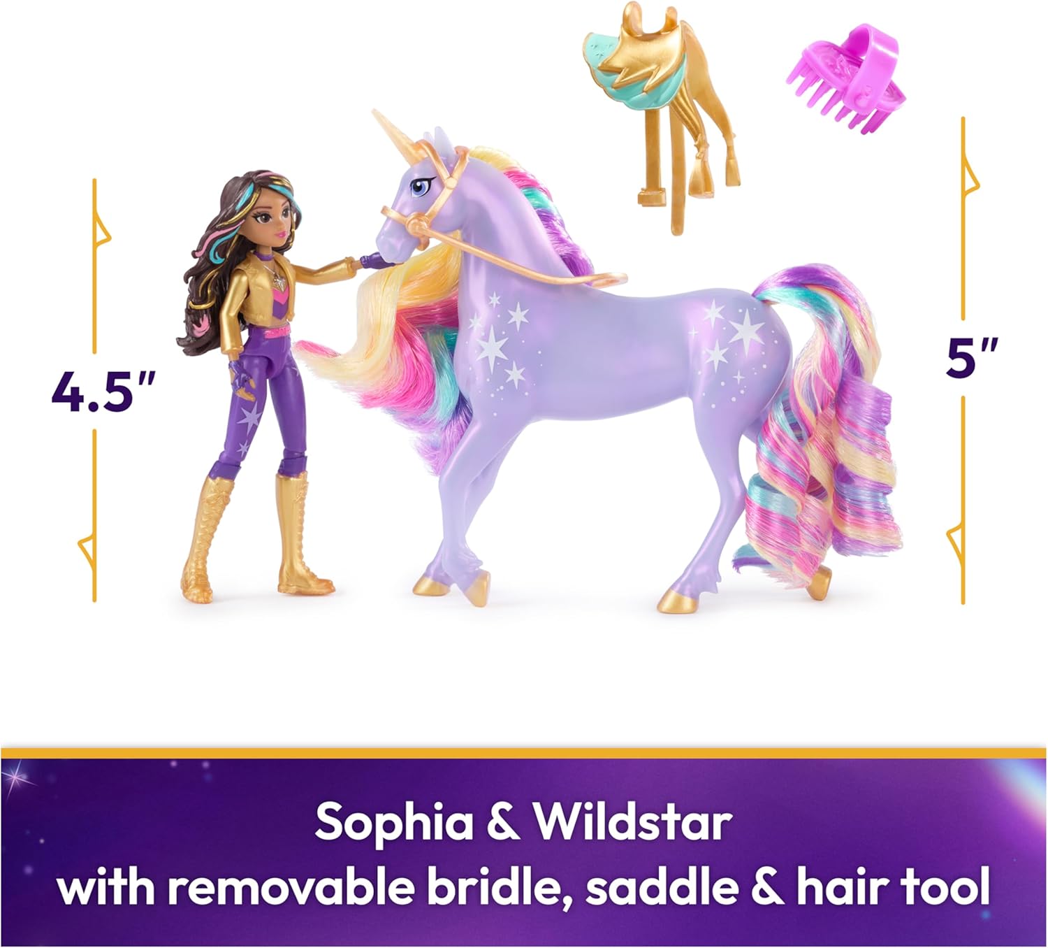 Unicorn Academy Sophia & Wildstar Set - Posable Doll and Unicorn Playset for Ages 4+ 2