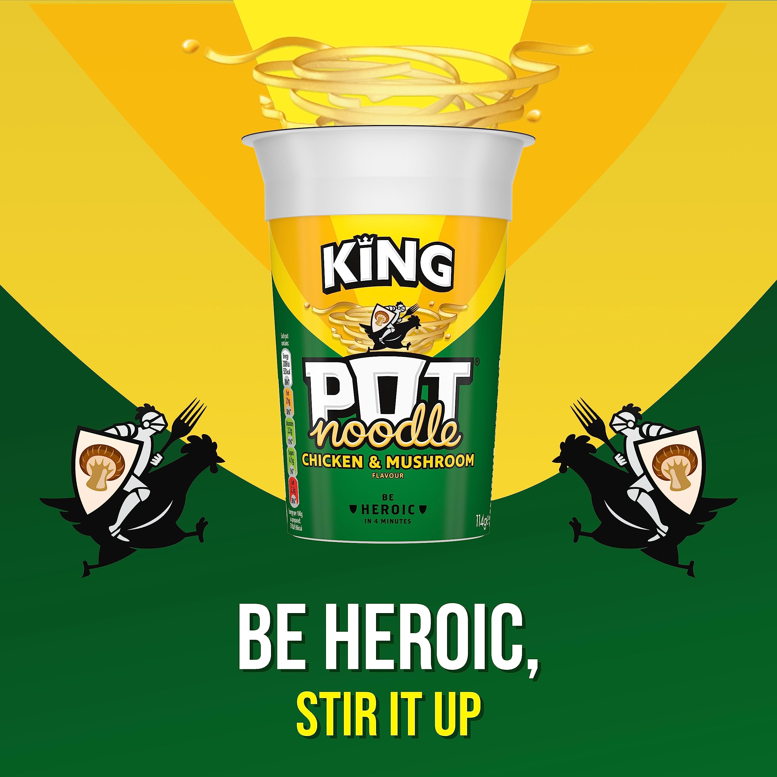Pot Noodle King Chicken & Mushroom Instant Noodle Snack 114g 5