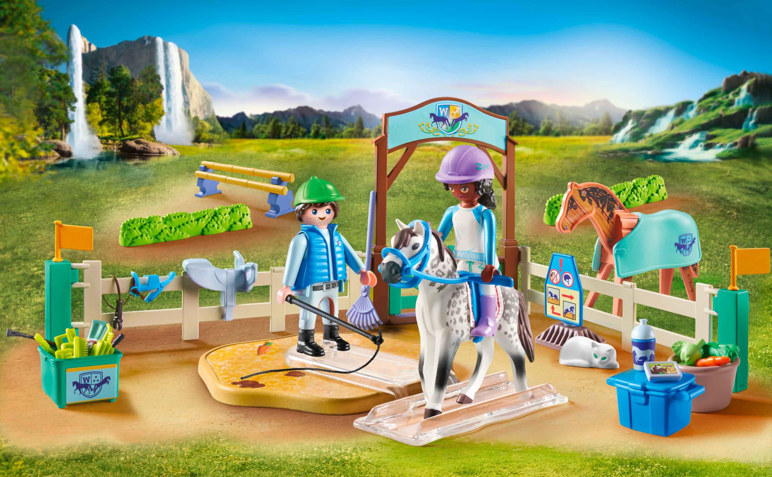 Playmobil 71637 Horses of Waterfall: Modern Riding School Playset for Kids 5+ 3