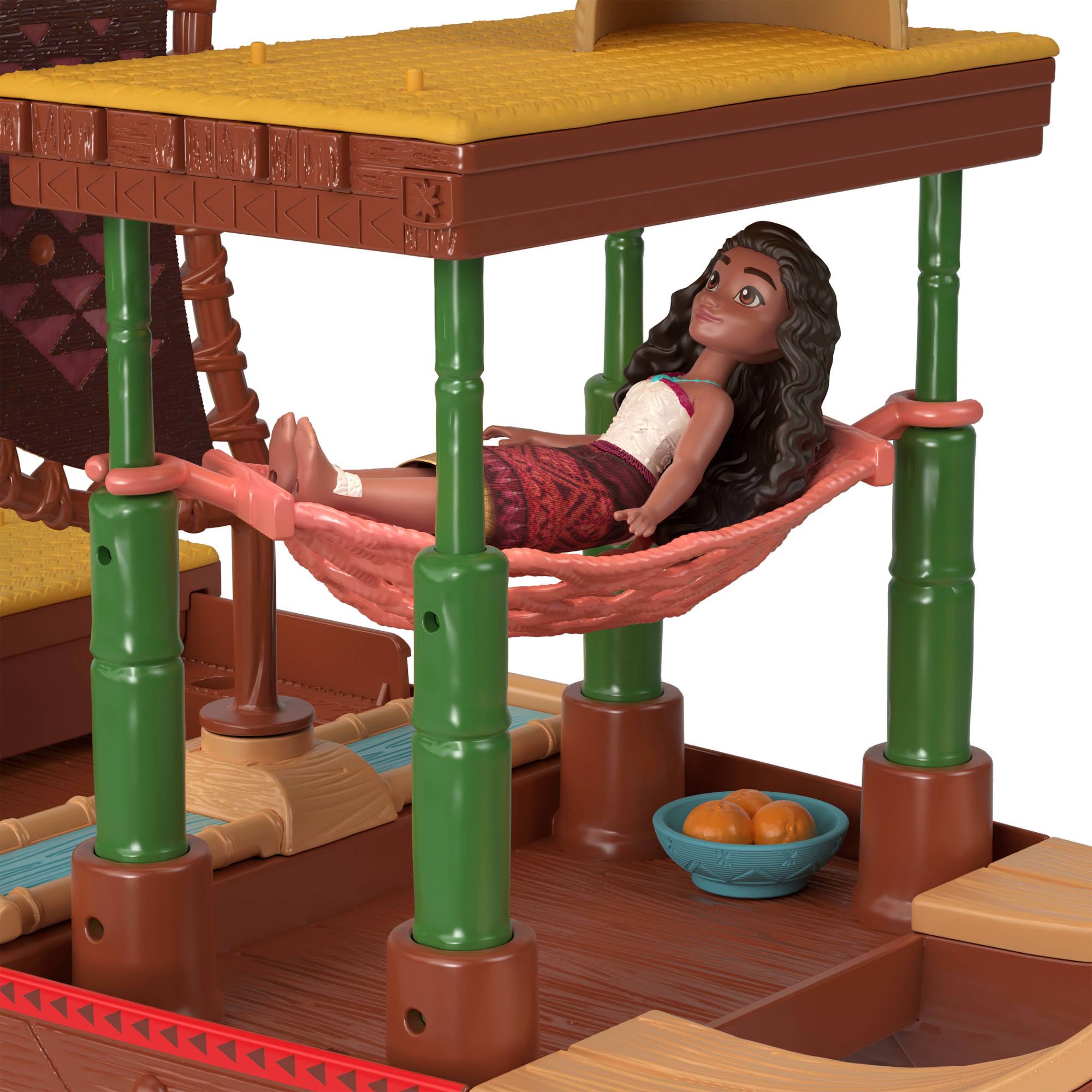 Mattel Disney Moana 2 Adventure Canoe Playset - Floating Playset with Posable Doll & 6 Transforming Areas for Ages 3+ 5