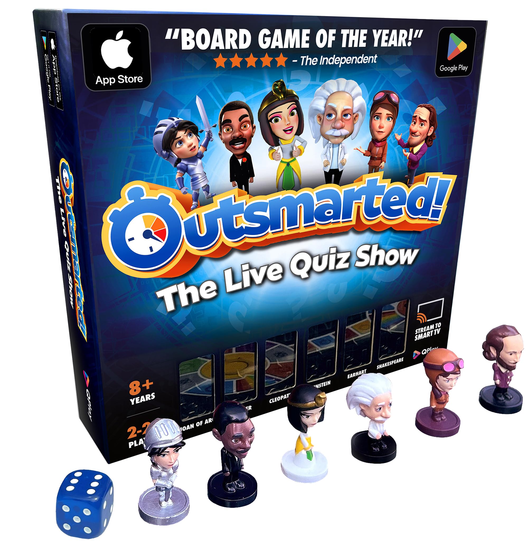 OUTSMARTED! App-Connected TV Quiz-Show Board Game | 2-24 Players | 60 Min Playtime | 2026 Edition 1
