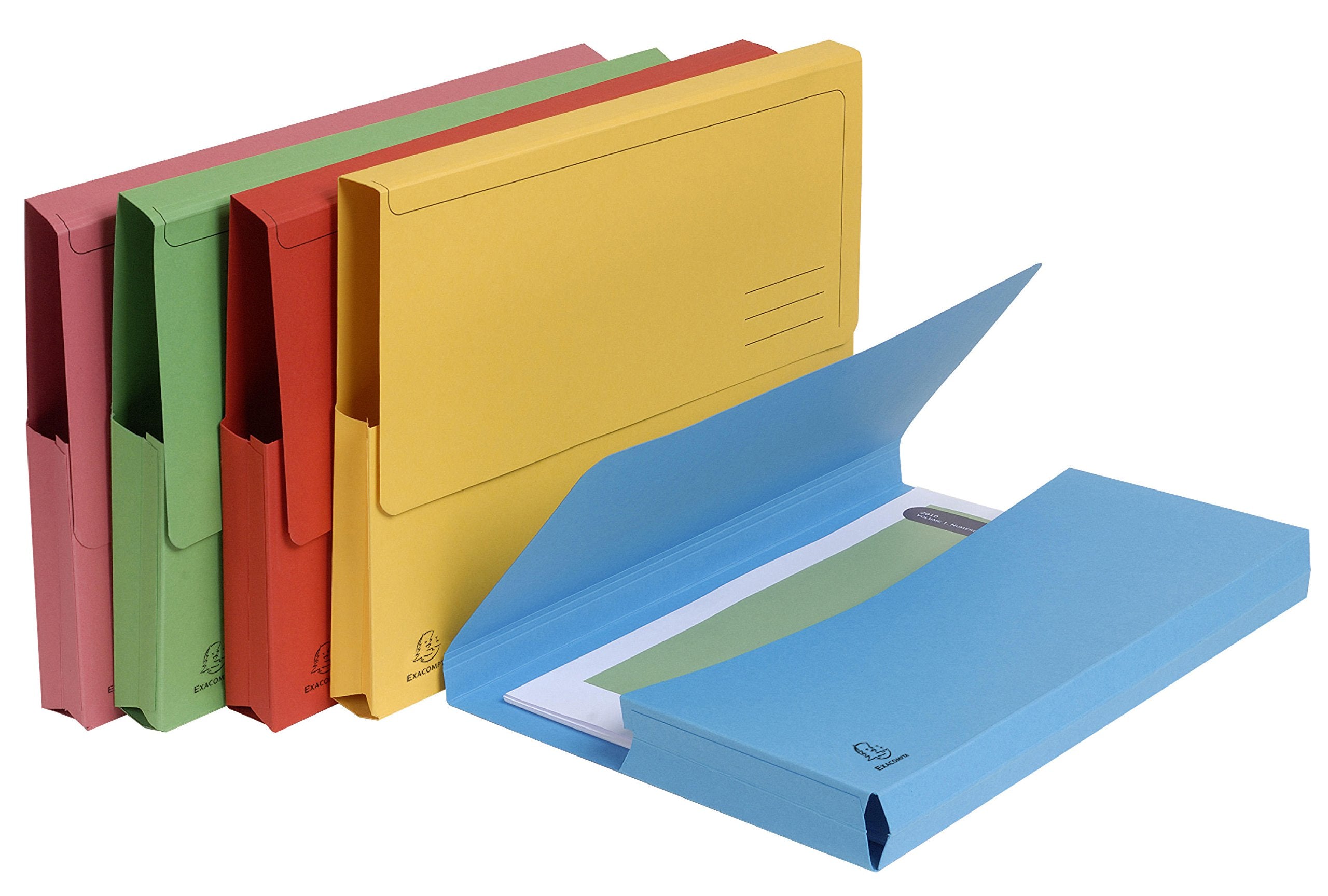 Exacompta Forever Document Wallets (Pack of 5) - A4 Size, 290gsm Premium Pressboard, Assorted Colours