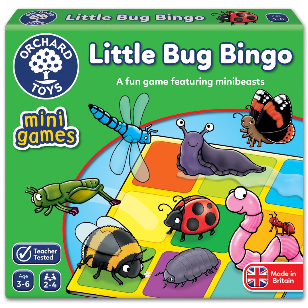 Orchard Toys Little Bug Bingo Mini Game for Kids - Travel Size Matching Game