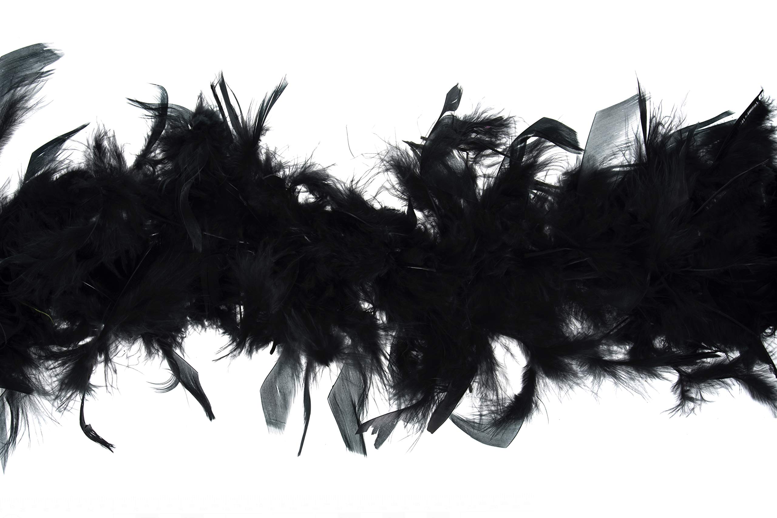 Trimits Marabou Feather Boa - 1.8m Length, Black | Soft & Fluffy | Adult Fancy Dress Accessory