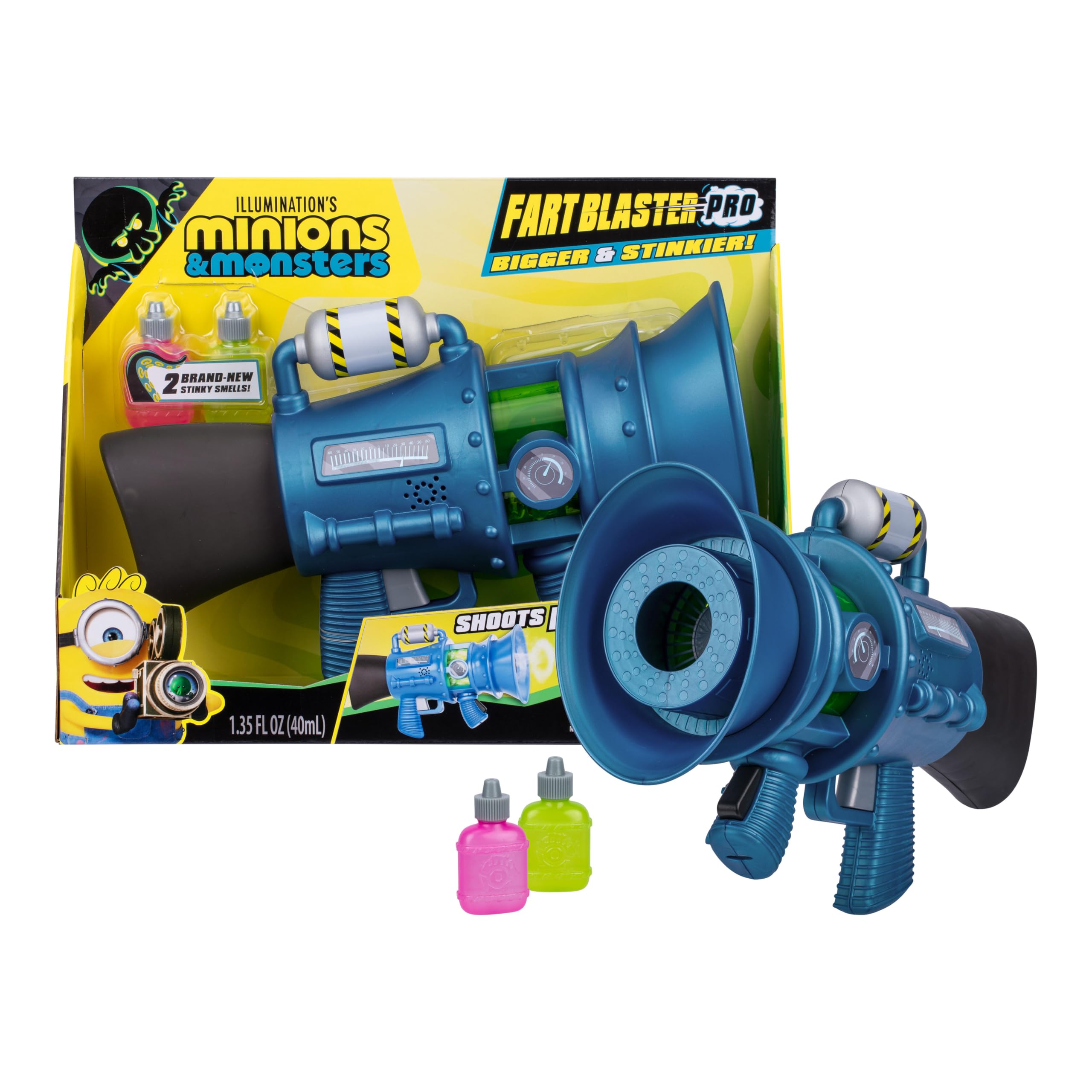 MINIONS Fart Blaster Pro Electronic Toy | Shoots Stinky Fart Rings up to 6 ft | 15 Sounds | Ages 4-14