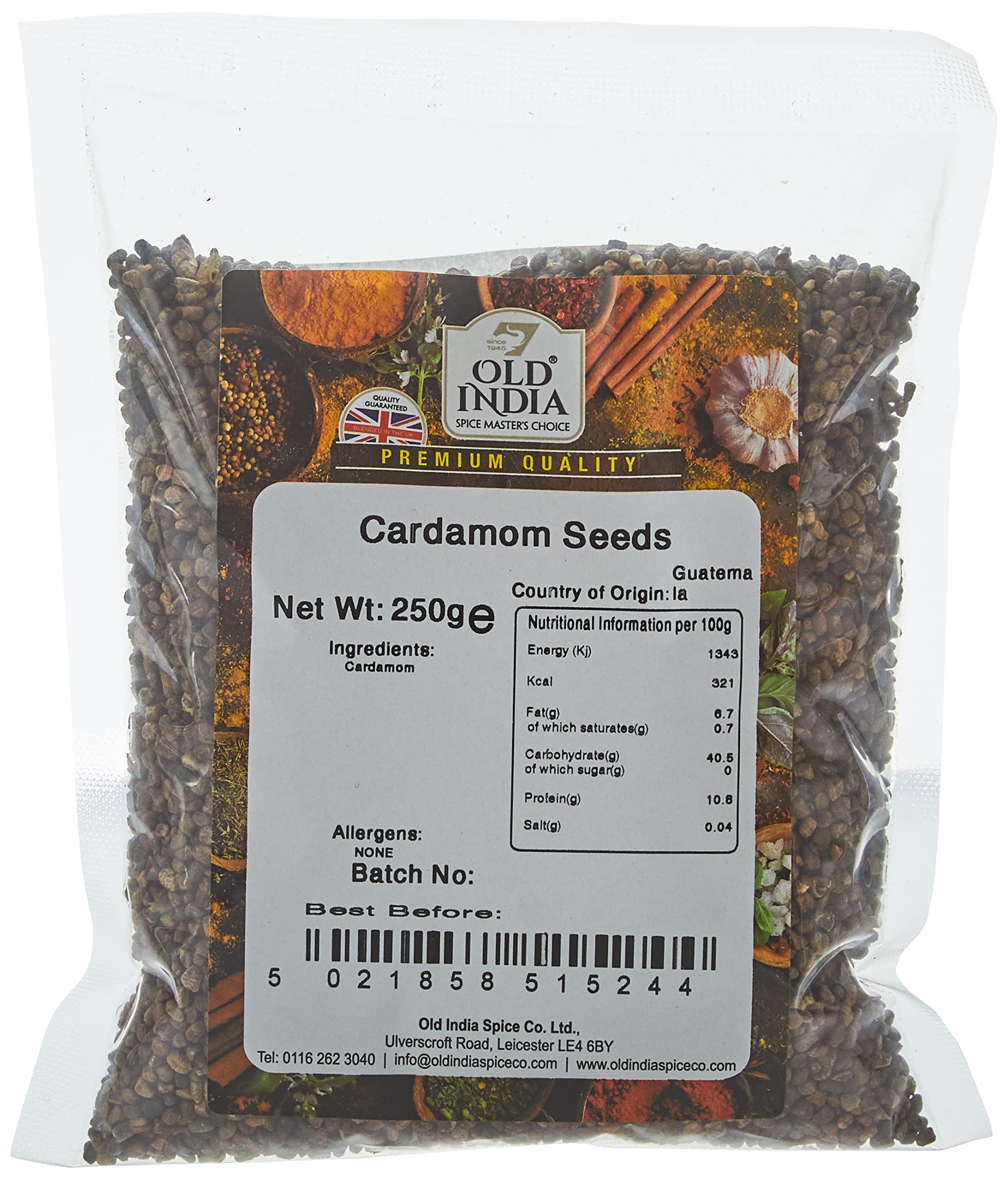 Old India Cardamom Seeds - 100% Natural Whole Spice | 250g Pack