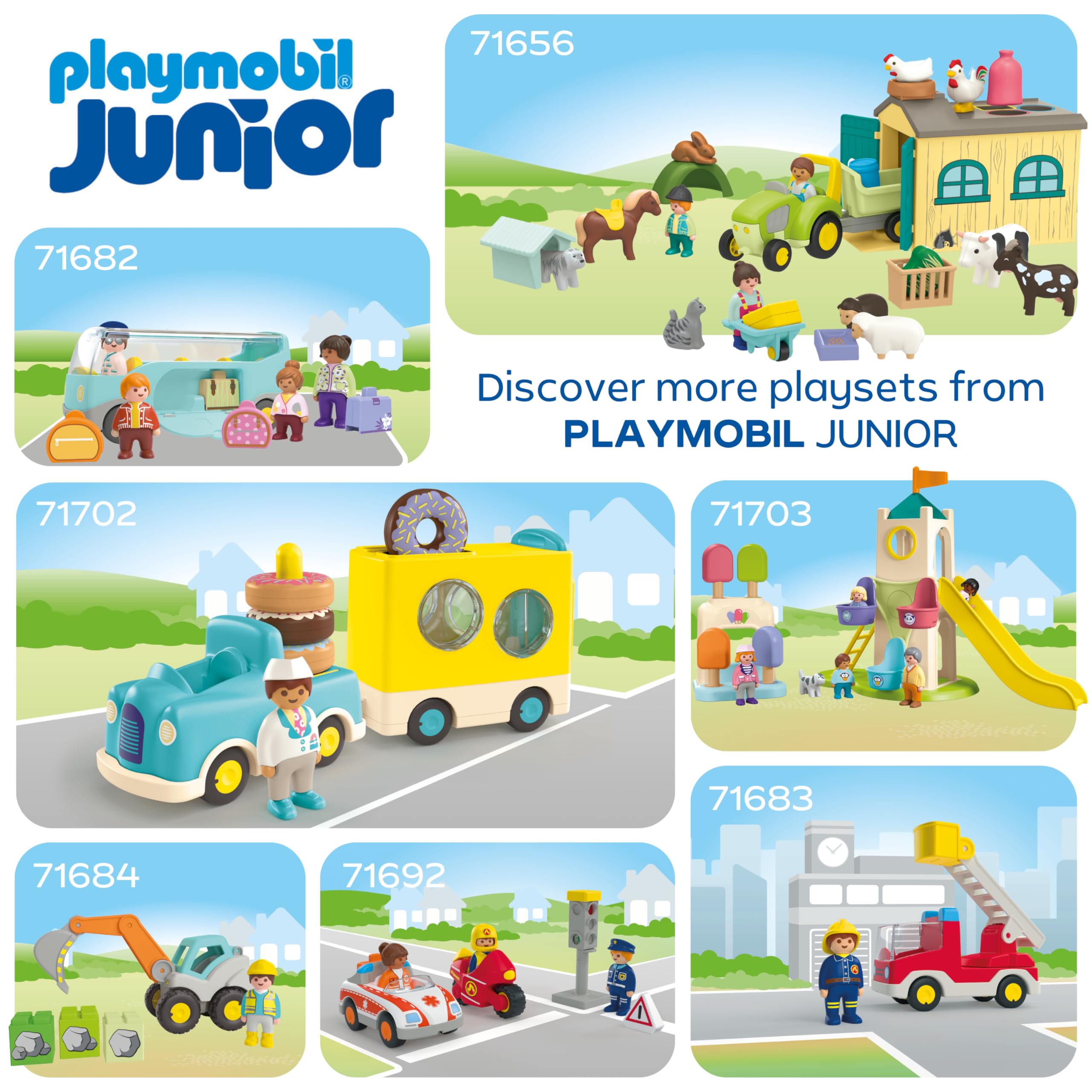 PLAYMOBIL JUNIOR Fun Trash Collection Vehicle - Educational Playset for Toddlers 1+ 6