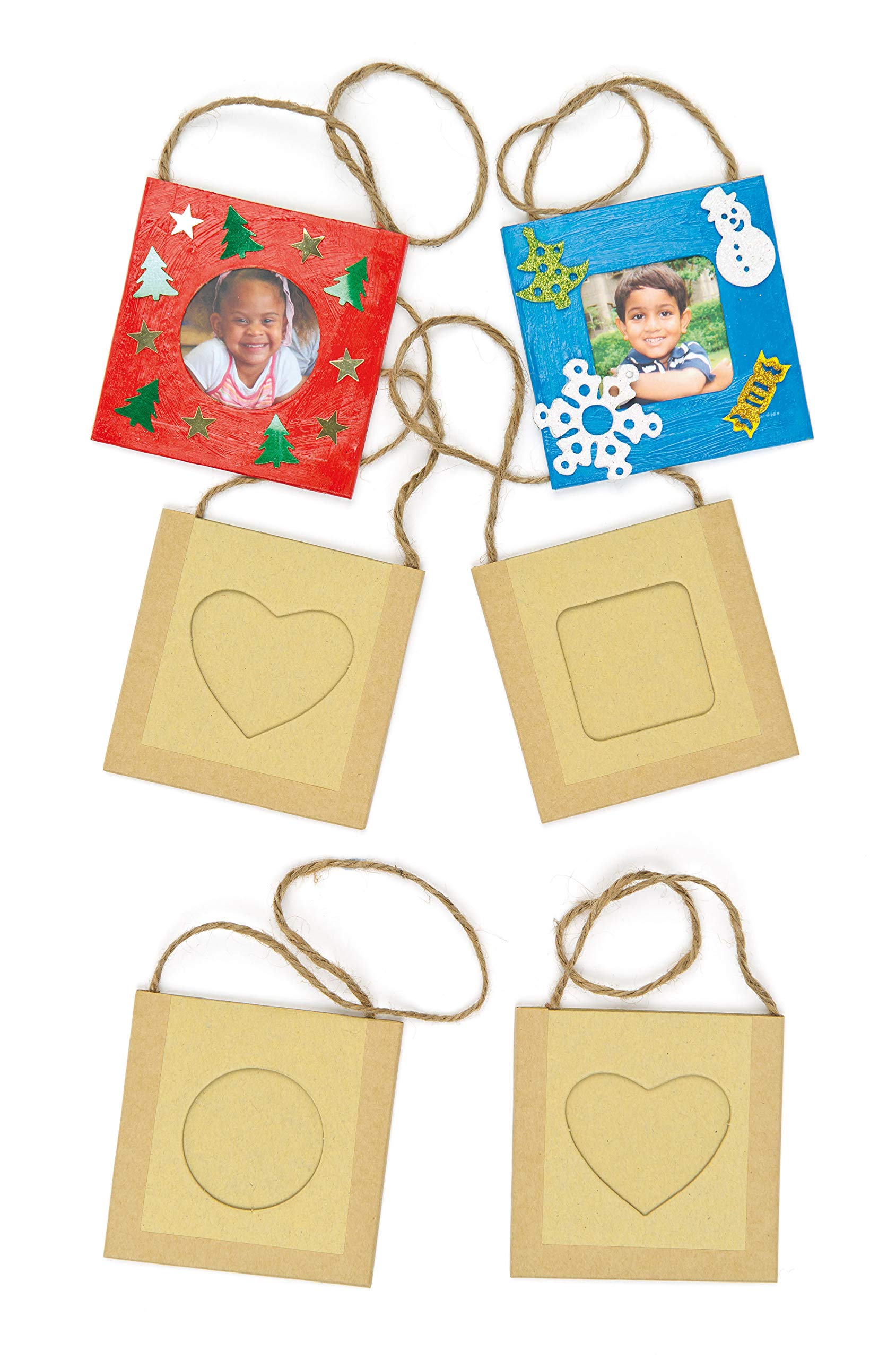 Baker Ross Design Your Own Hanging Photo Frames - Pack of 12, 7.5cm | Assorted Apertures 3