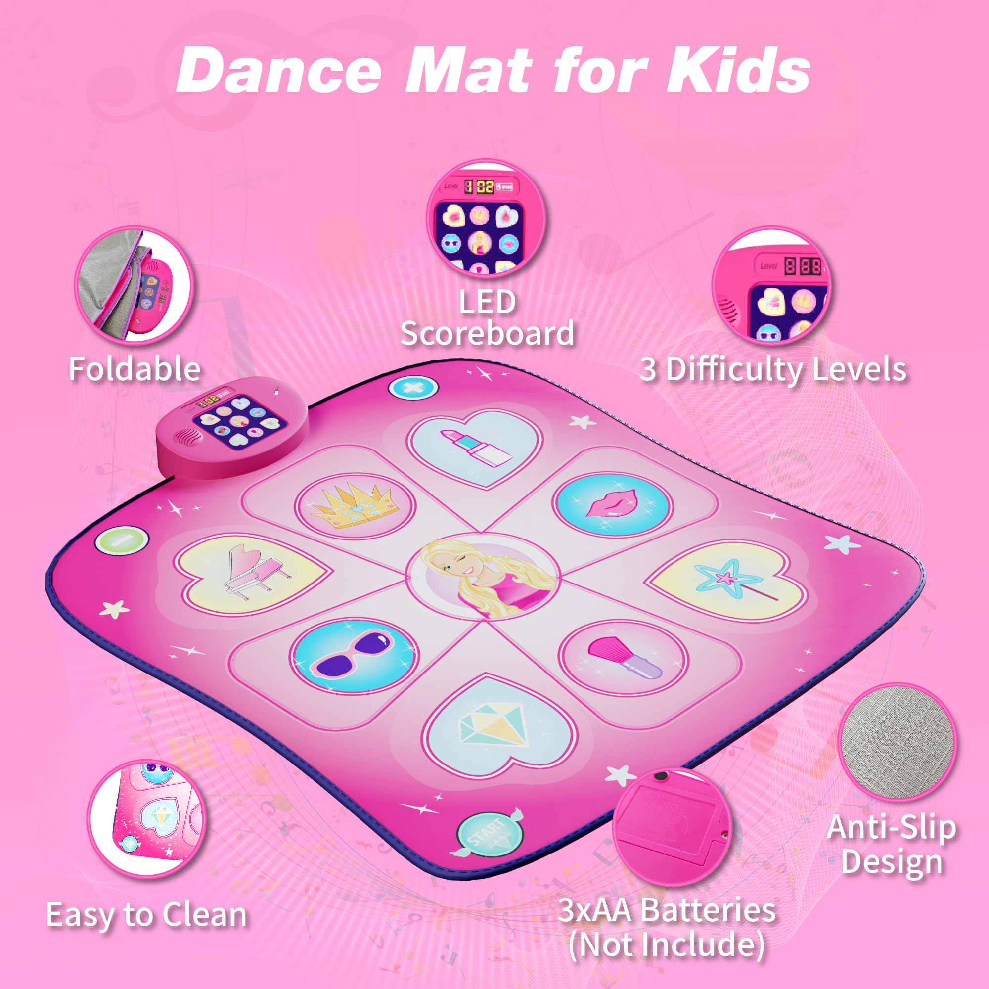 Vivo Technologies Dance Mat Toy for Kids - Musical Play Mat with LED Lights | Ages 3-10 3