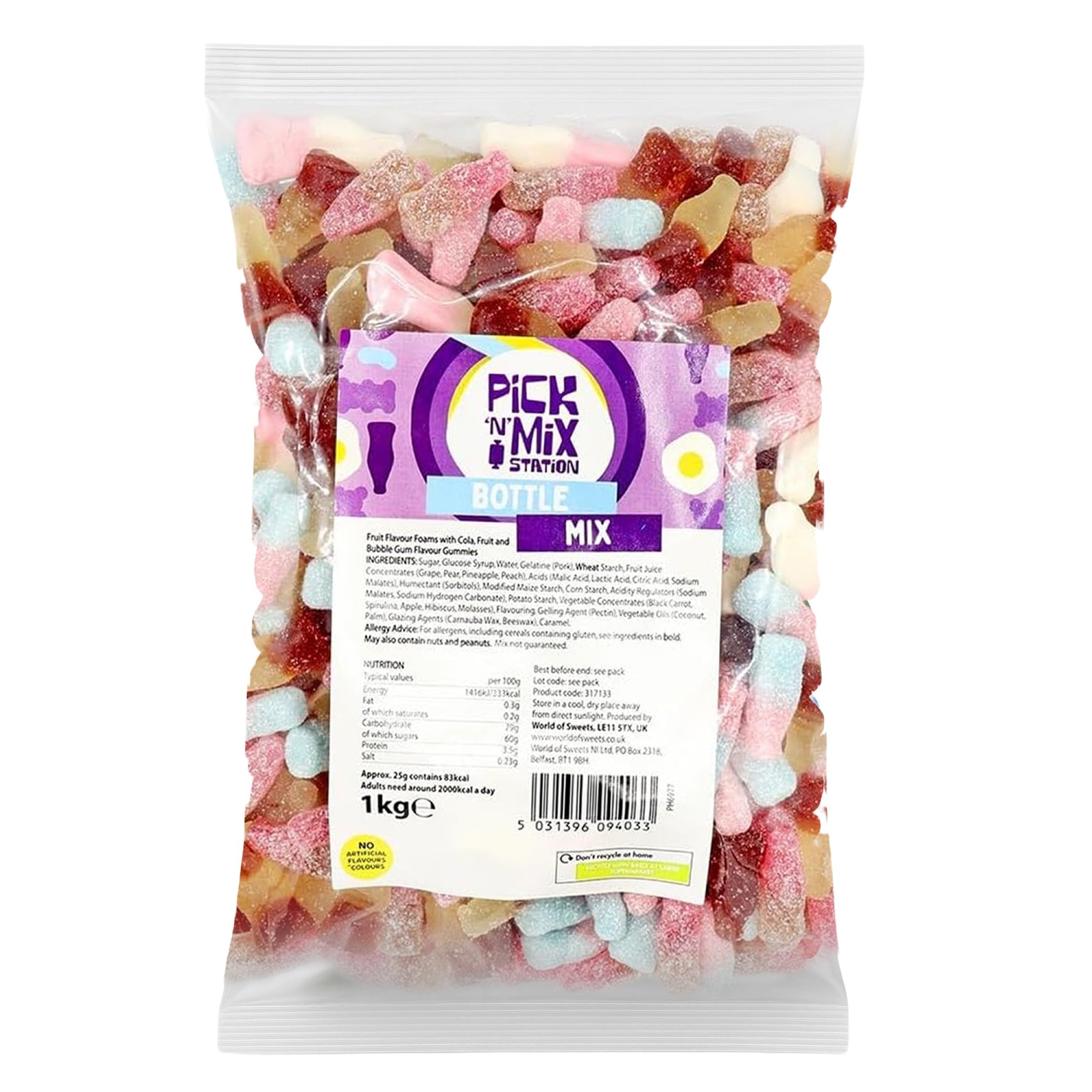 Bonds of London Pick 'n' Mix Station Bottle Mix Large Retro Chewy Sweets 1 kg 8
