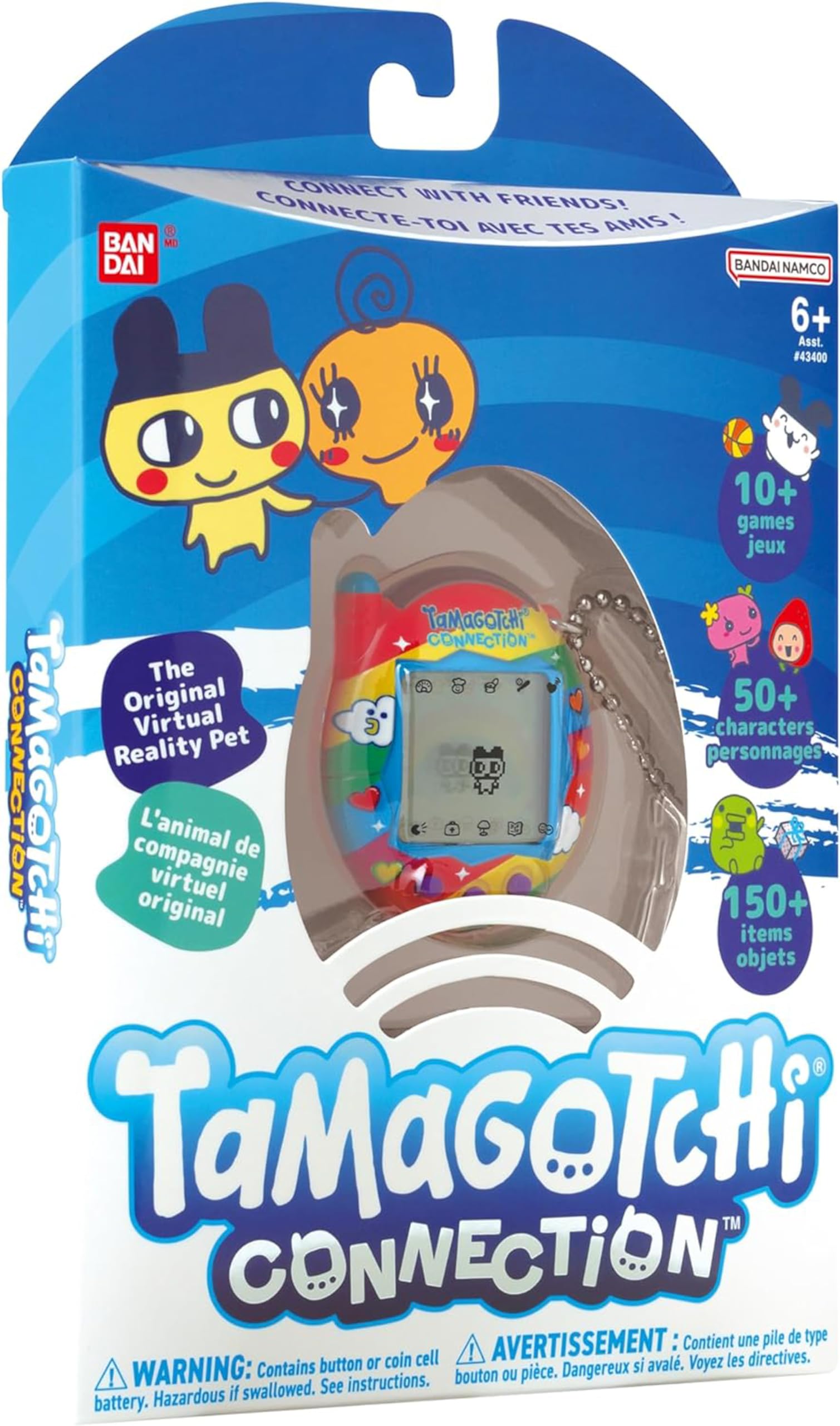 Tamagotchi Connection Digital Pet - Rainbow Sky Shell with Infrared Connection for Kids 8+ 4